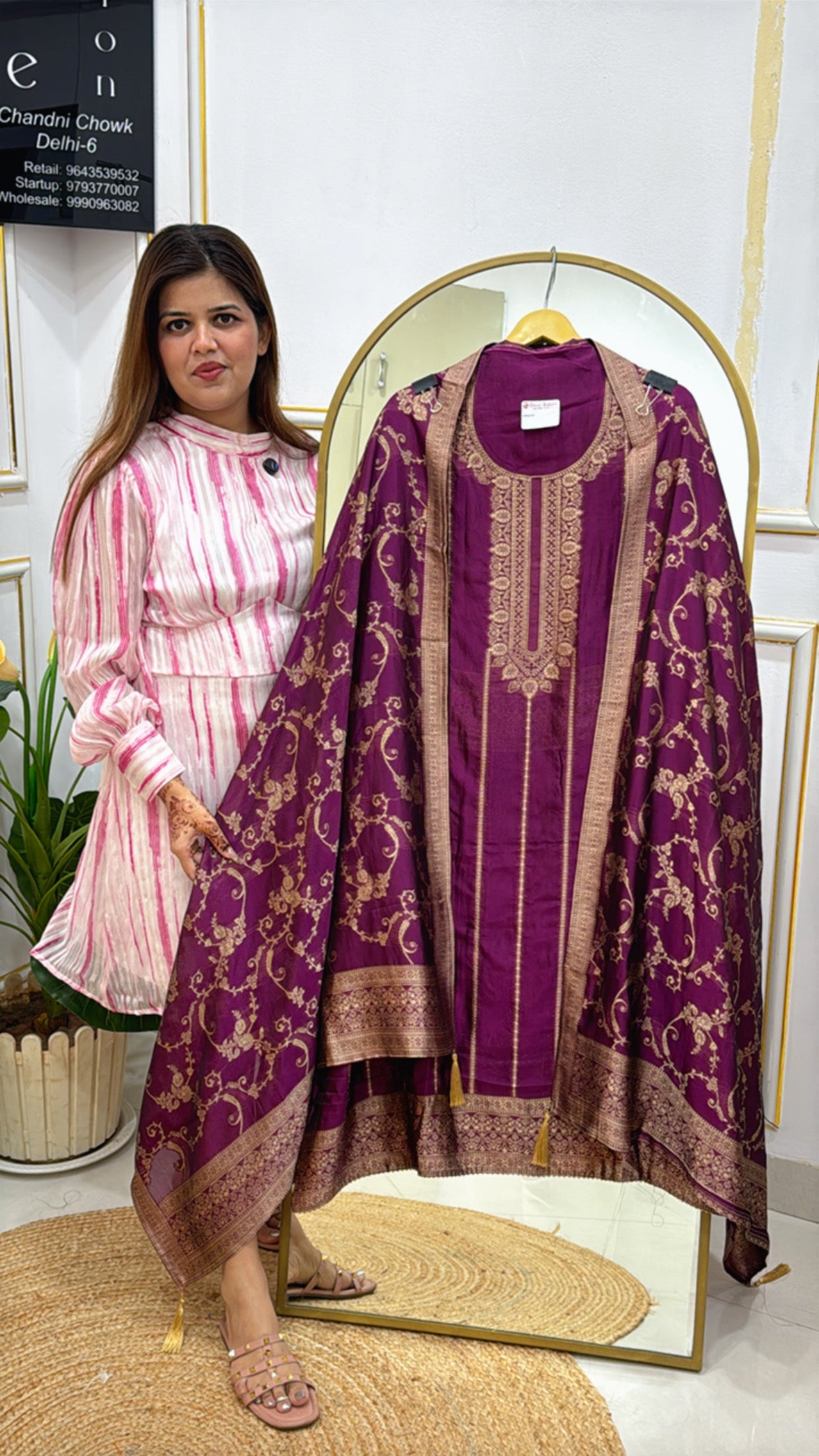 Premium Pure Banglori Silk Weaved Shirt with Fully Weaved Dupatta GF 412