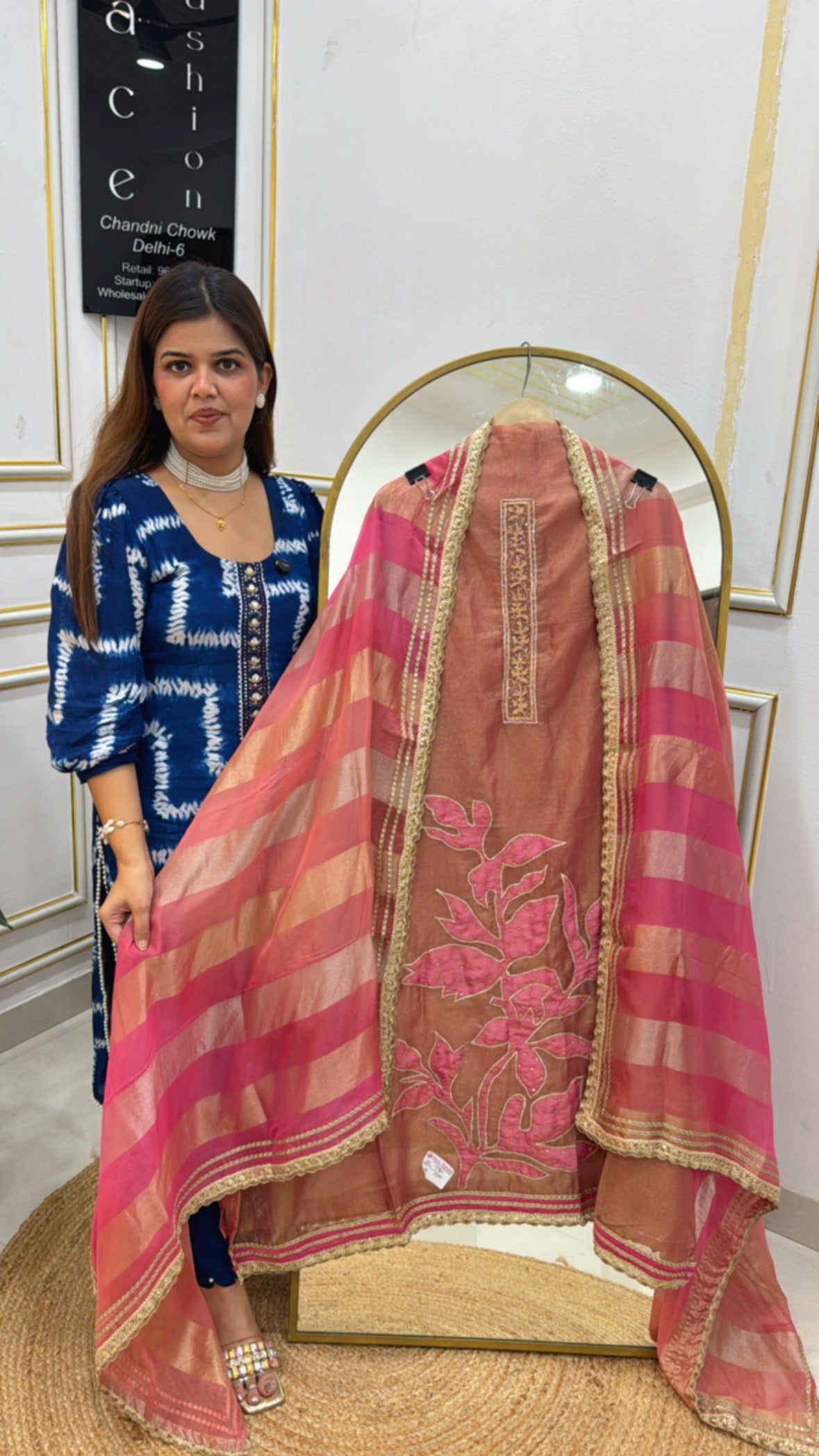 Partywear trending pure shimmer silk suit material in latest designer colour options along with designer dupatta GF573