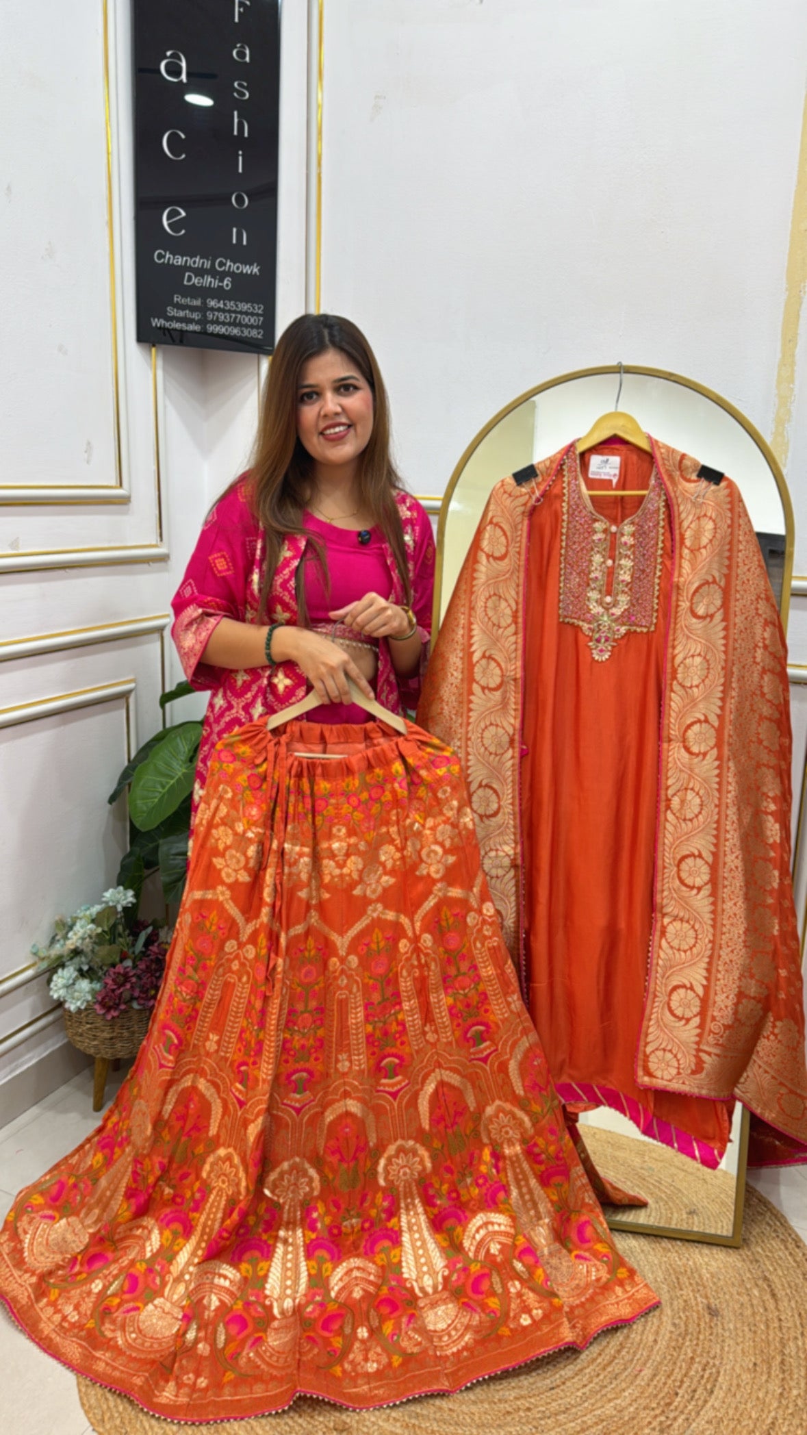 Festival and wedding special pure raw silk meenakari weaved skirt along with pure silk handwork detailing semi-stich shirt material along with weaved banarasi dupatta GF 530