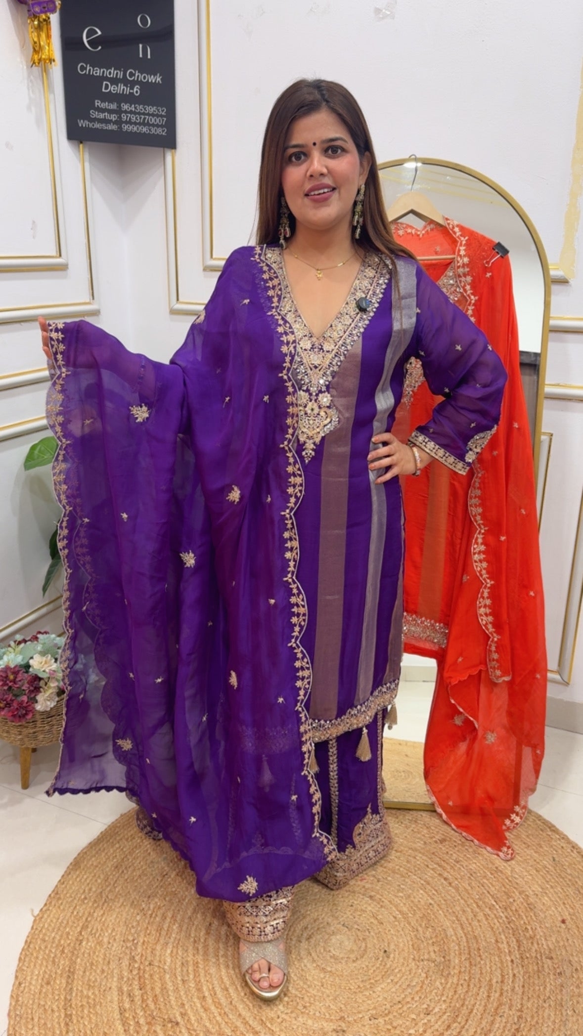 Designer and premium wedding special ready to wear pure viscose organza partywear dress GF759