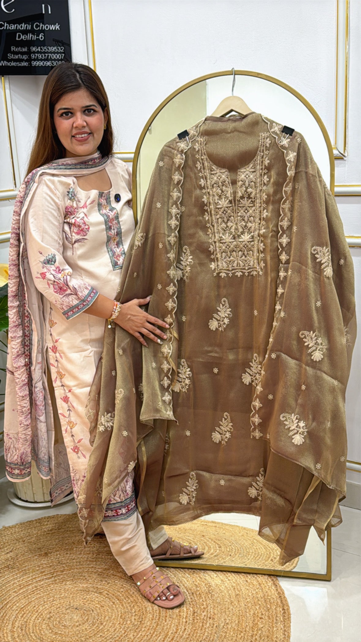 Premium Burberry Shimmer Silk with Full Embroidery Work GF 349