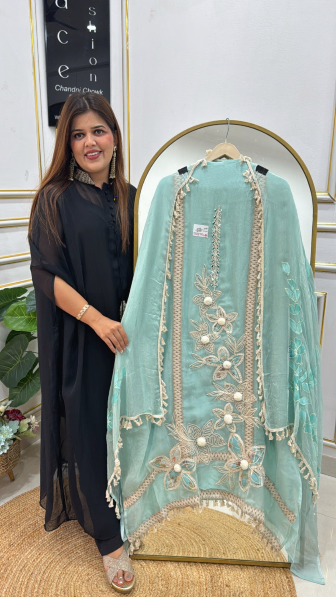 Trending Boho Style Pure Organza Designer Suit Material GF 357