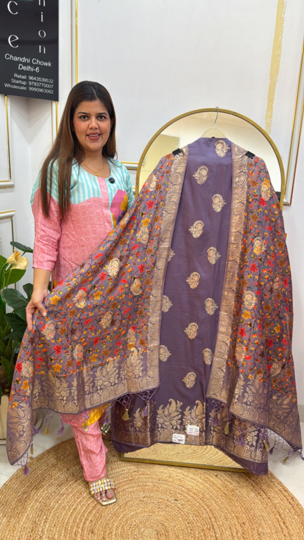 Elegant and decent pure raw silk suit material with full weaven along with gajji silk weaved dupatta GF 604