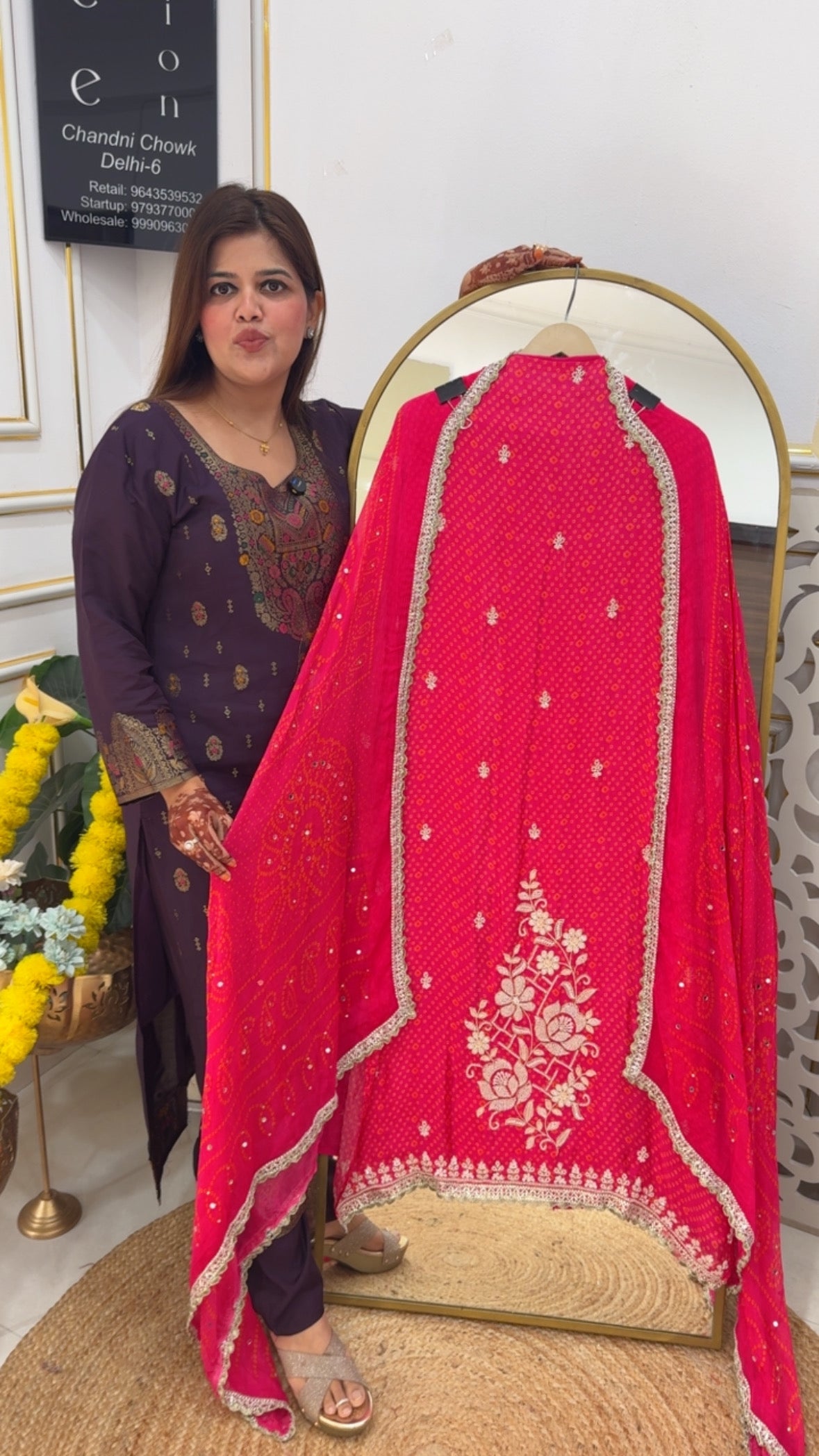 Wedding and festival special pure crepe digital printed royal handwork suit material with digital printed chiffon dupatta GF 739