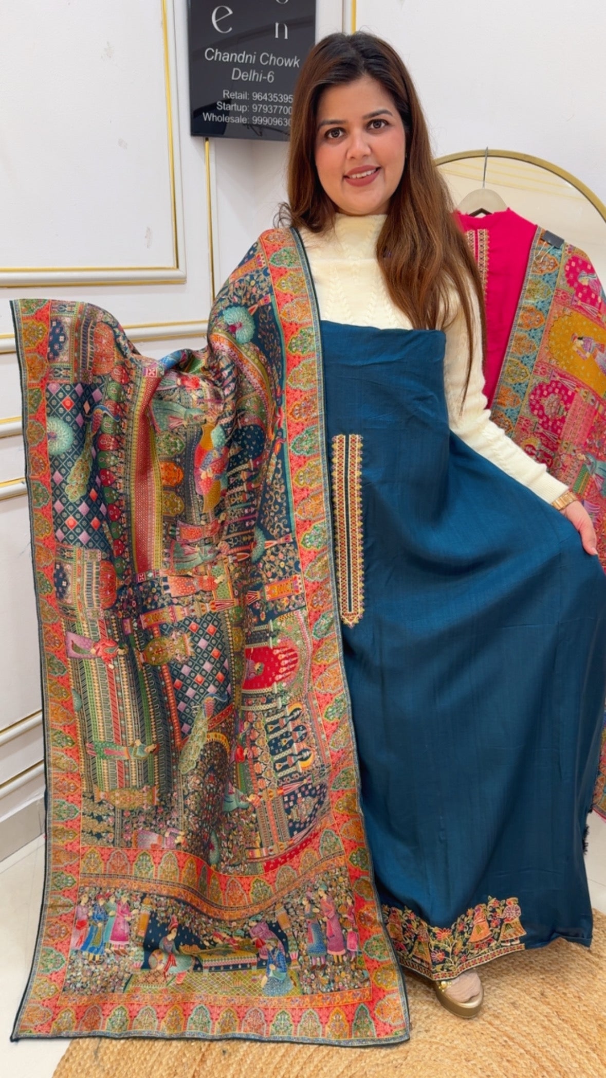 Latest premium silk suit material with weaved kanjivaram dupatta premium and stylish Mughal weaved dupatta GF893