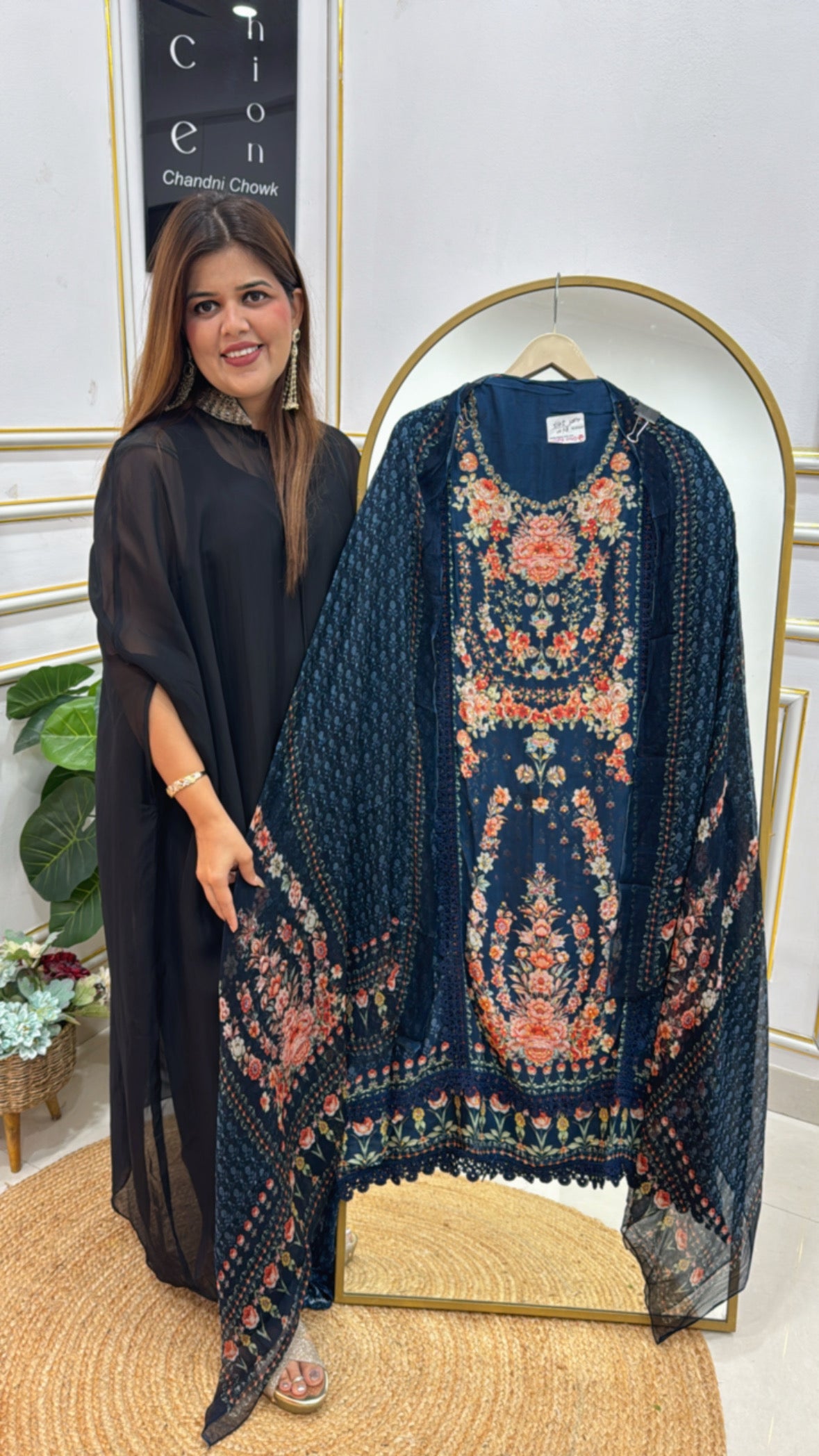 Premium Digital Karachi Printed Pure Muslin Suit Material GF 355