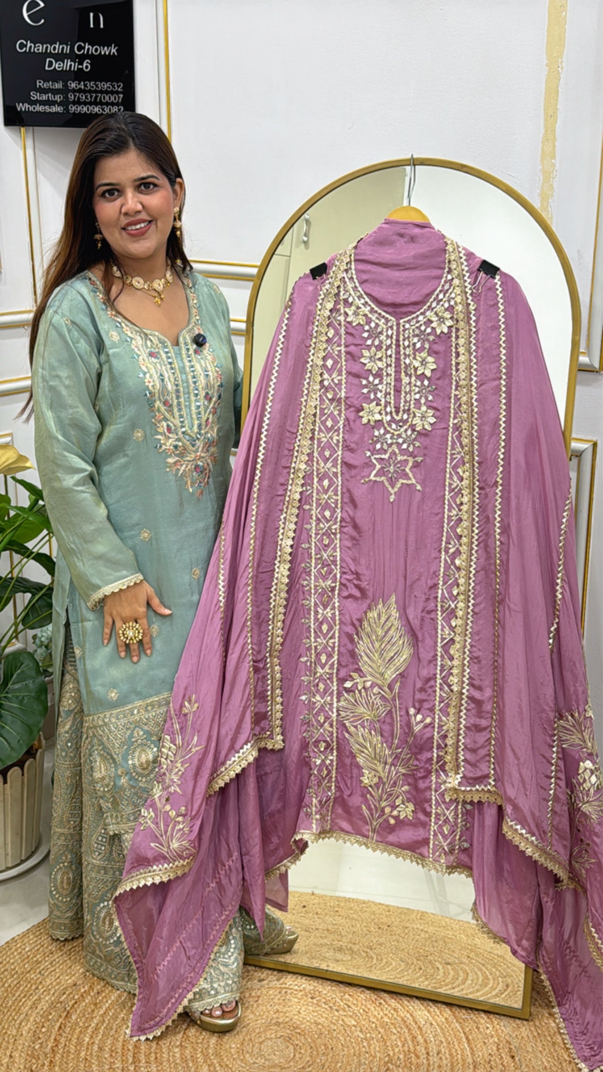 Best seller pure silk manual gota detailing suit material along with designer dupatta with gota work GF564