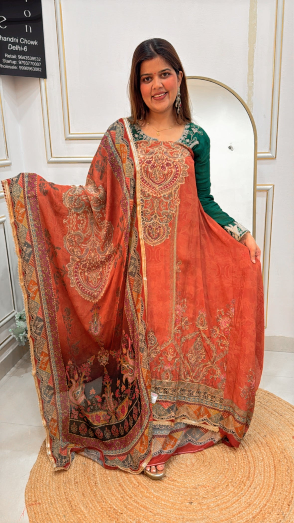 Elegant choice pure digital crepe karachi printed suit material with peeta highlight all over shirt and dupatta GF 623
