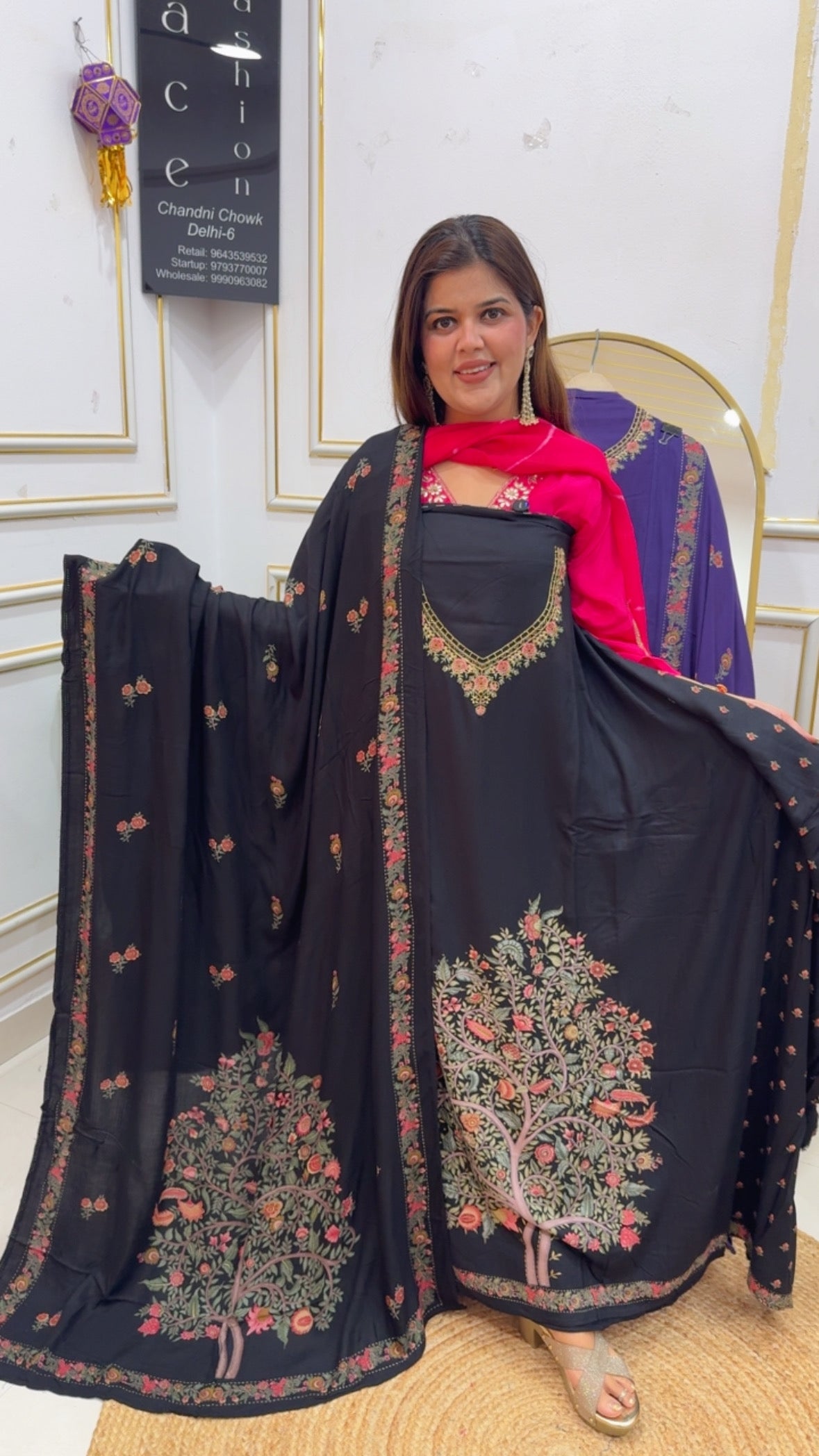 Winter passion super soft pure pashmina designer digital printed shirt with digital printed dupatta with pure pashmina bottom GF801