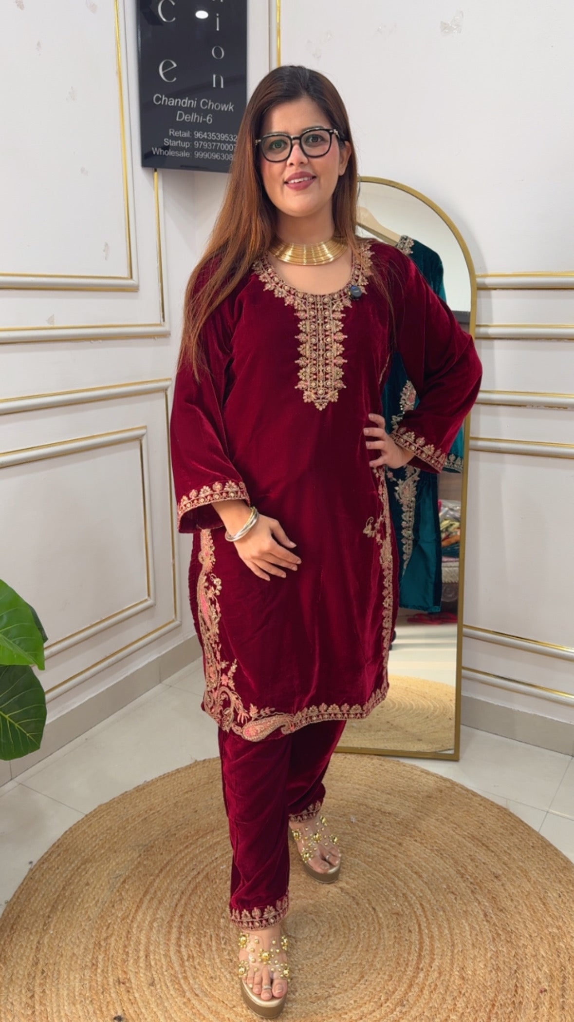 Winter special  Premium Velvet Coordset Designer And Casual size 44 GF 889