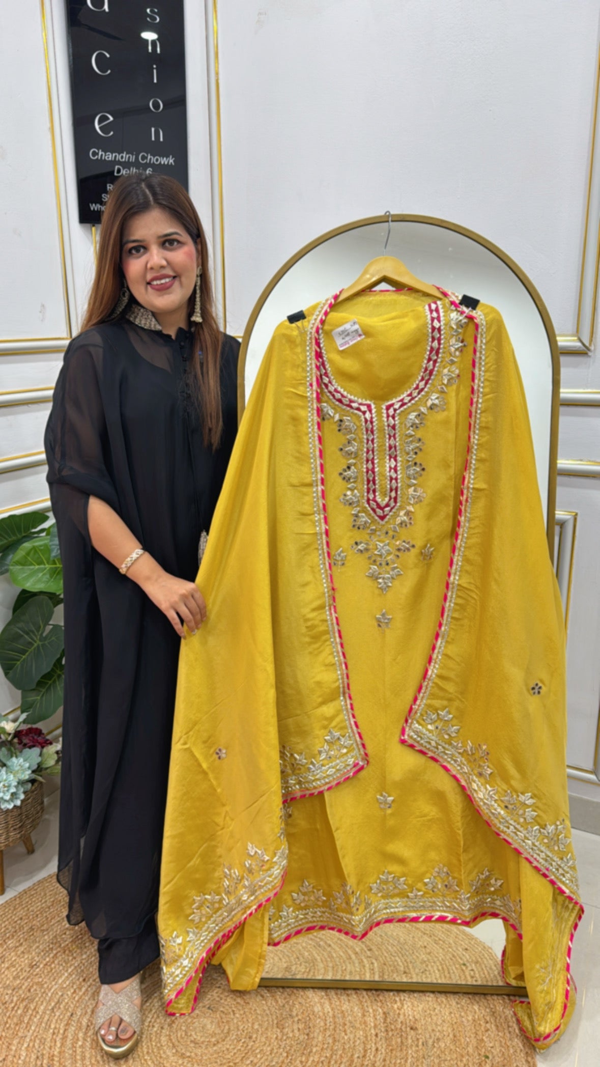 Festival Special Shimmer Silk Gota Patti Suit Material GF 356