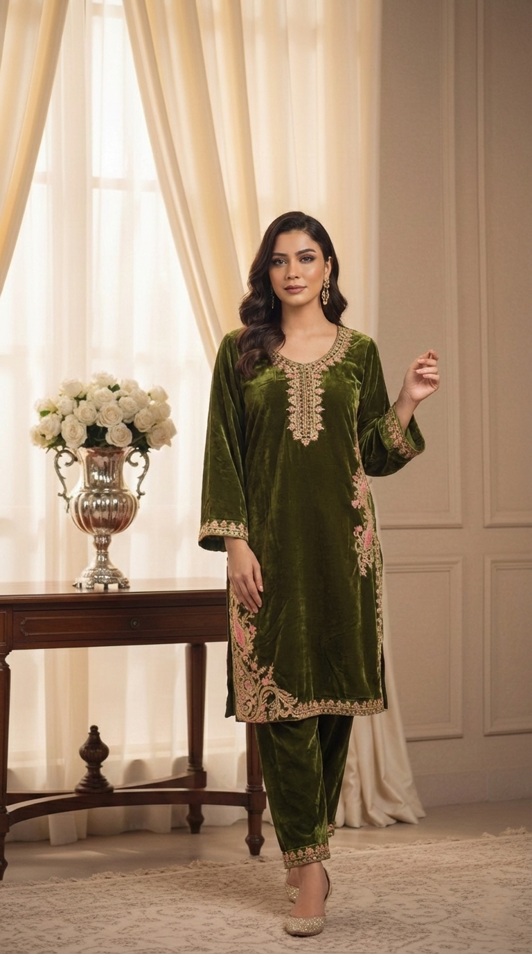 Winter special  Premium Velvet Coordset Designer And Casual size 44 GF 889