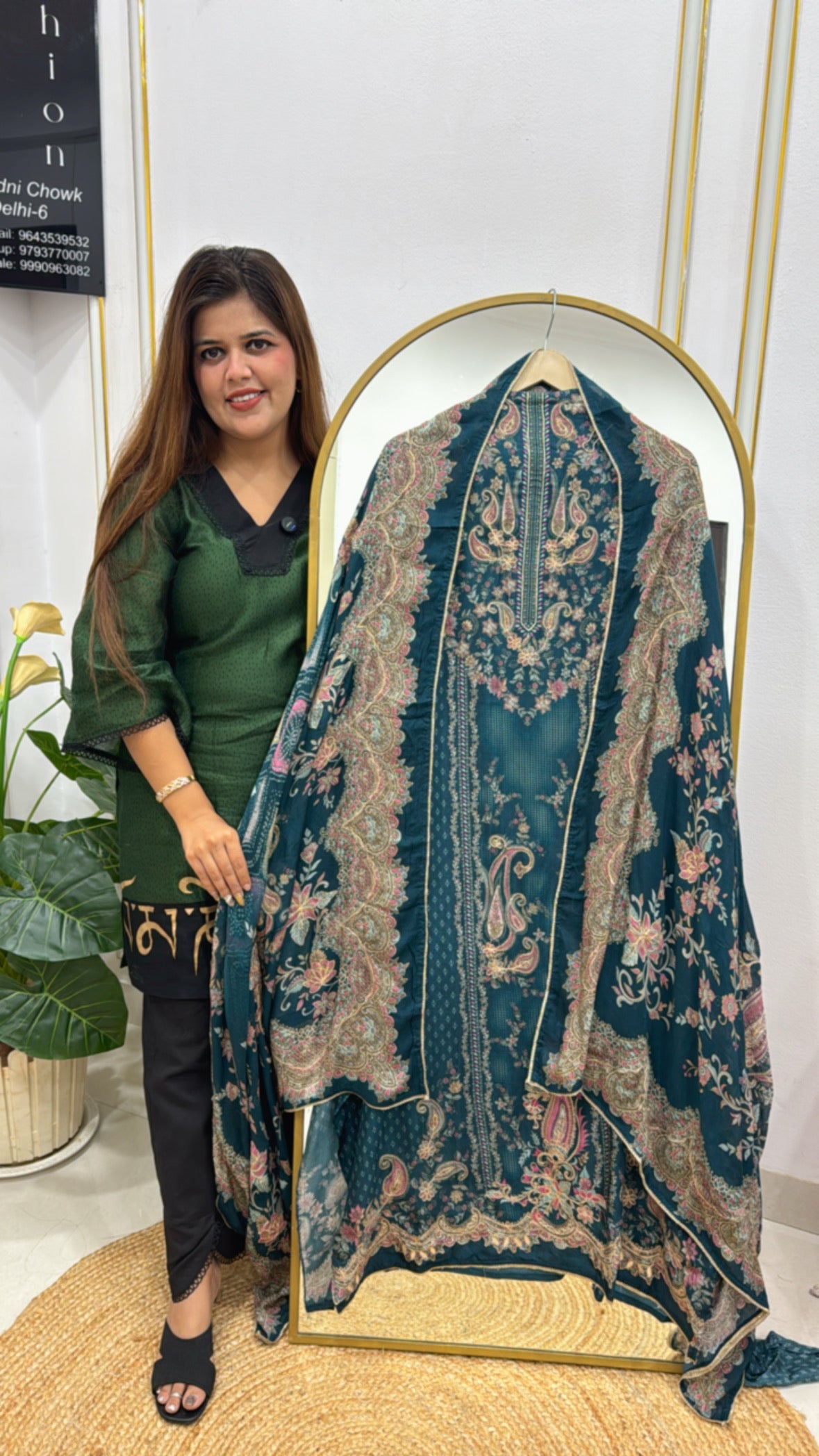 Premium Digital Printed Karachi Muslin Suit with Peeta Highlights GF 312