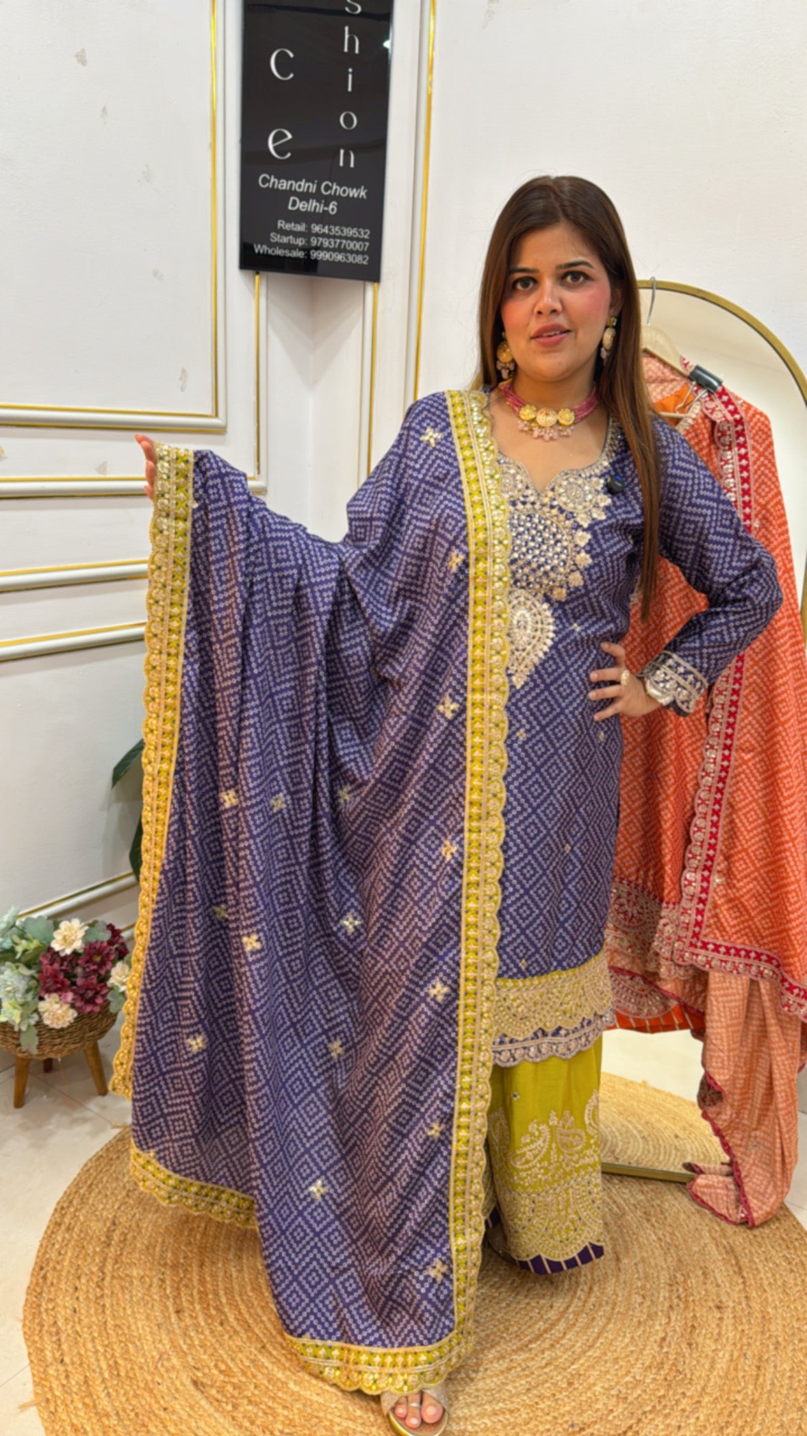 Classy and elegant ready to wear festival special pure chinnon silk designer garara style dress GF 648