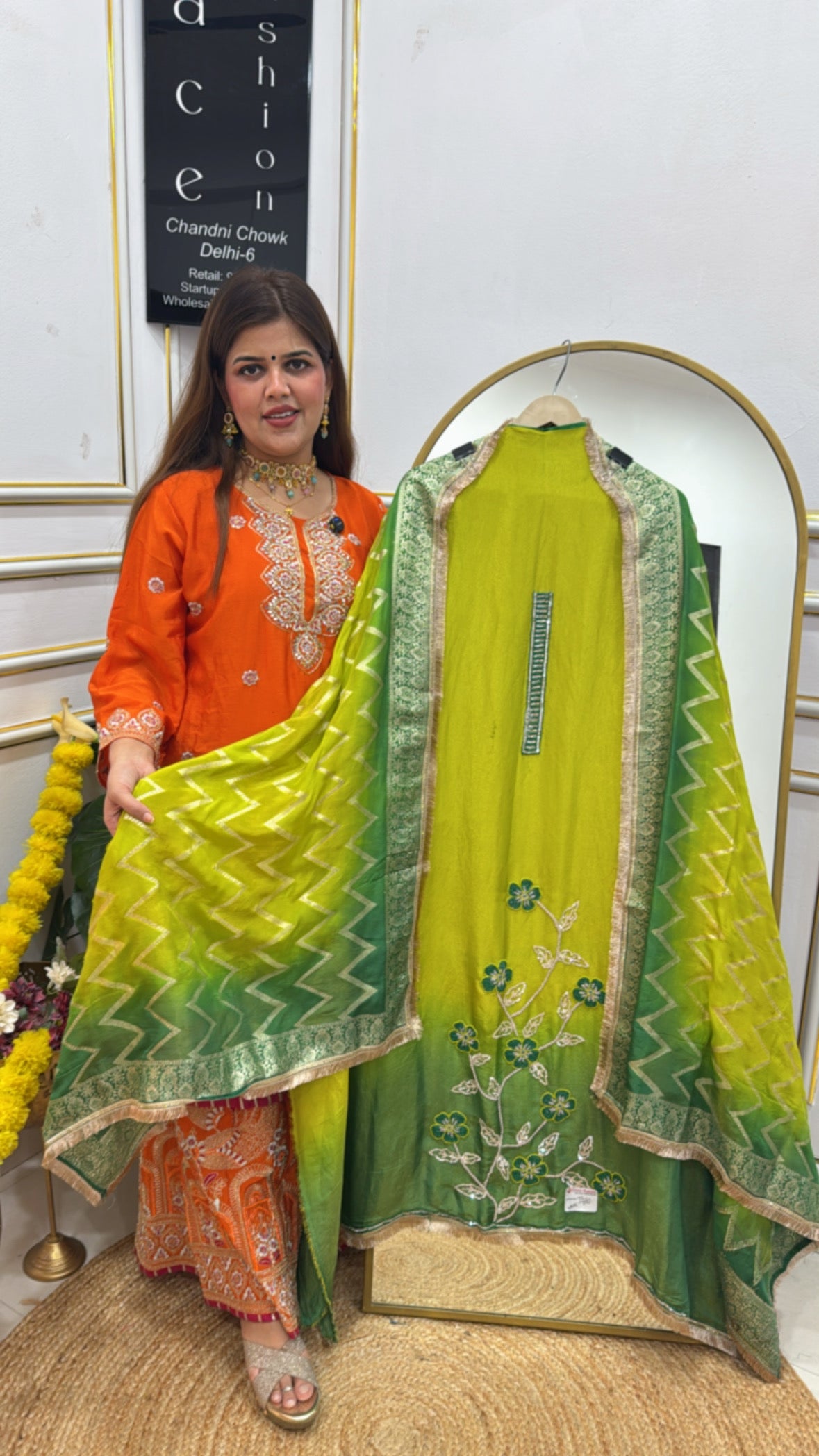 Festival special pure shimmer silk ombre style pure handwork pieces with designer silk weaved dupatta GF 652