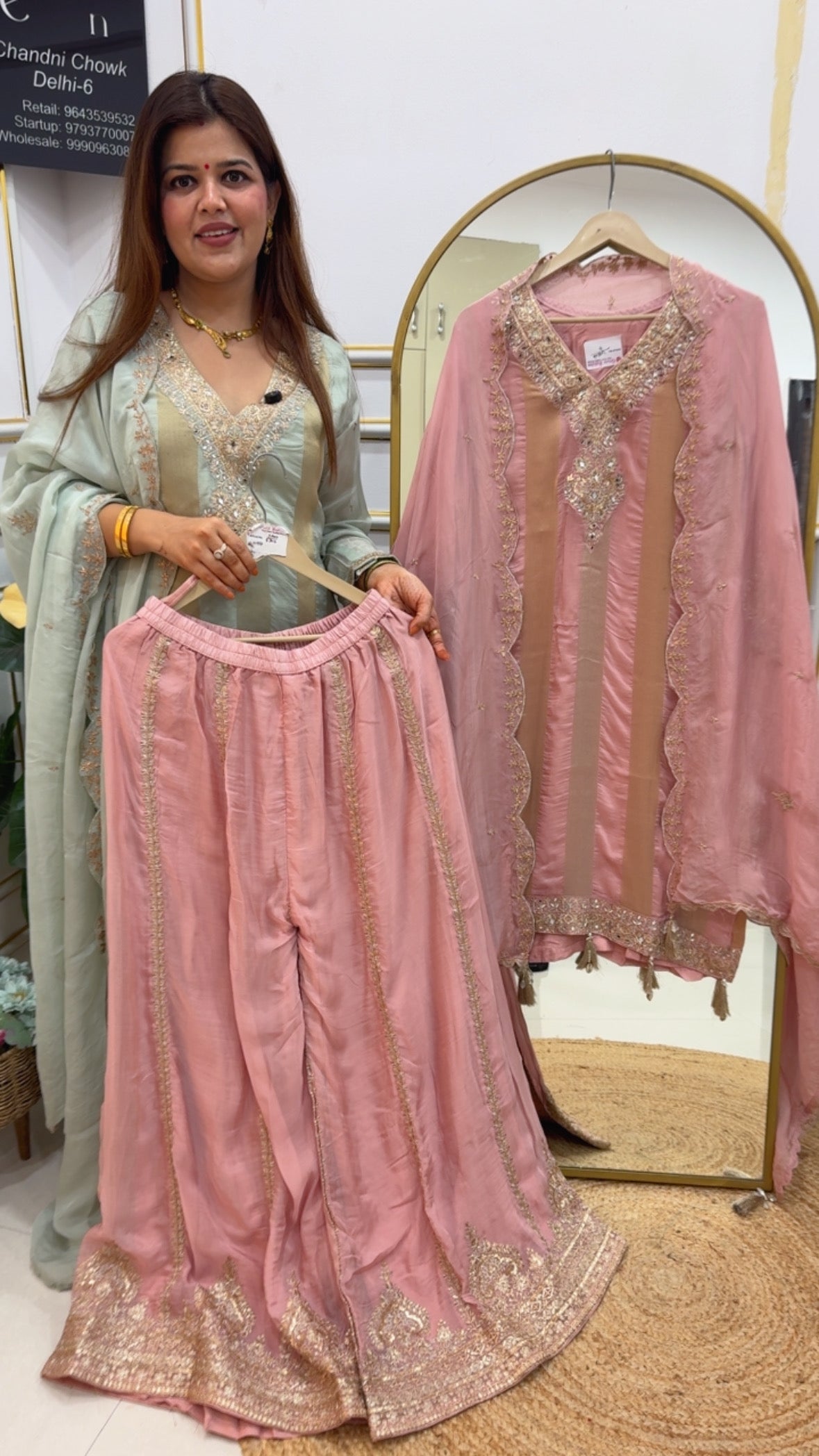 Premium ready to wear partywear special pastel full embroidered along with full embroidery work flapper designer dress (Size Upto 42) GF 744