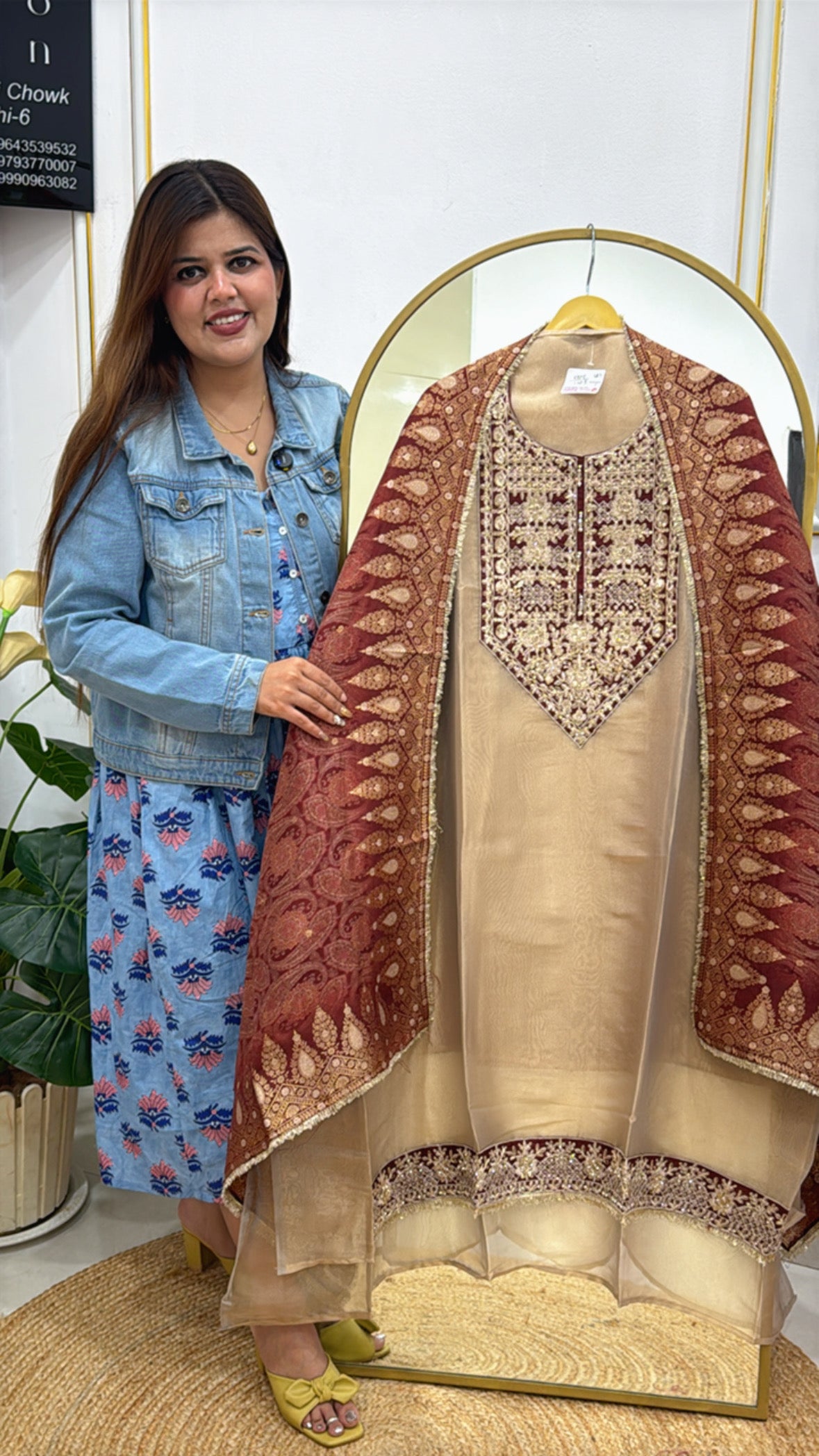 Premium Glass Tissue unstitched suit GF 302