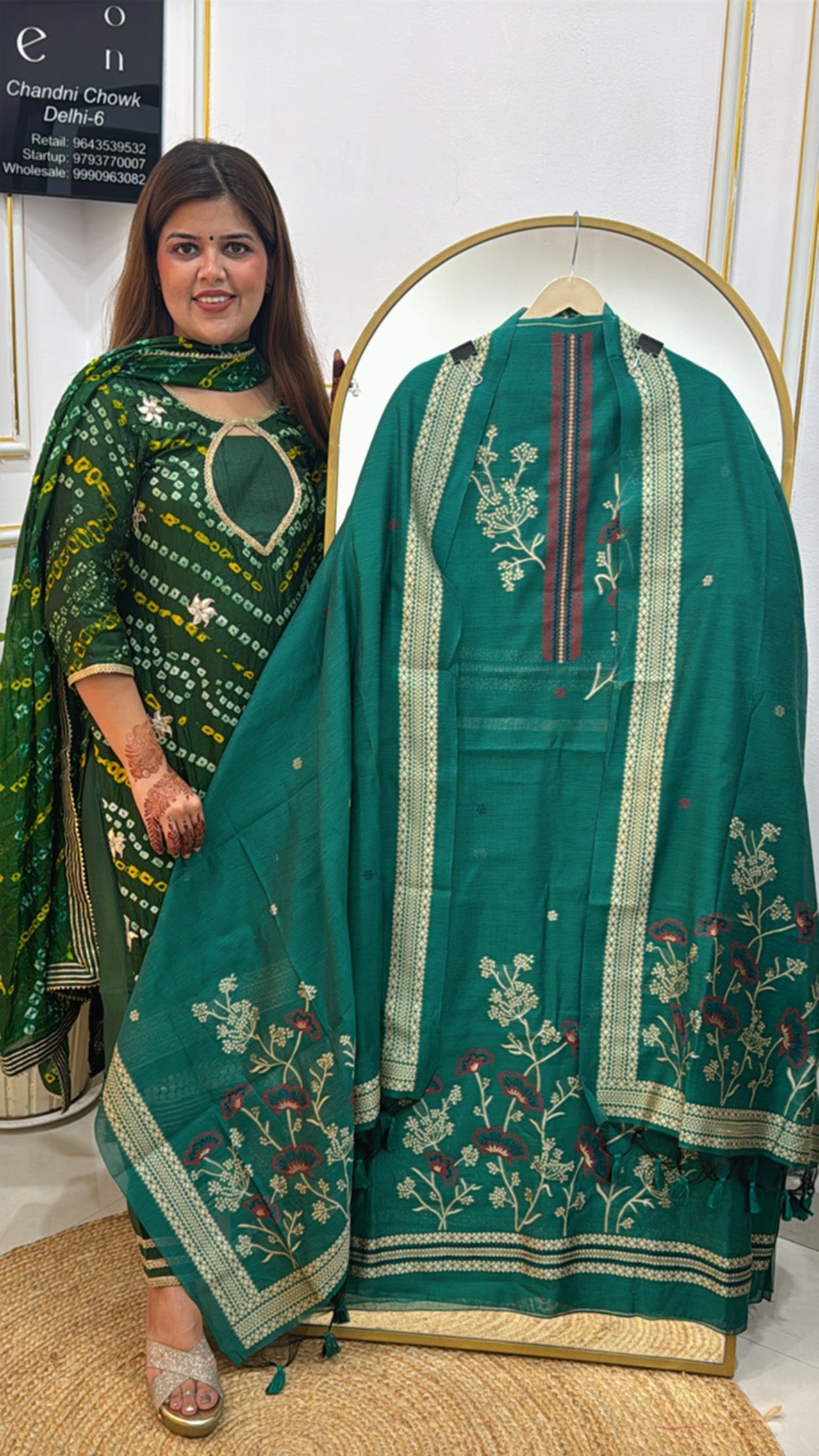 Festival Special Monga Weaved Jamdhani Suit with Monga Silk Dupatta GF 365