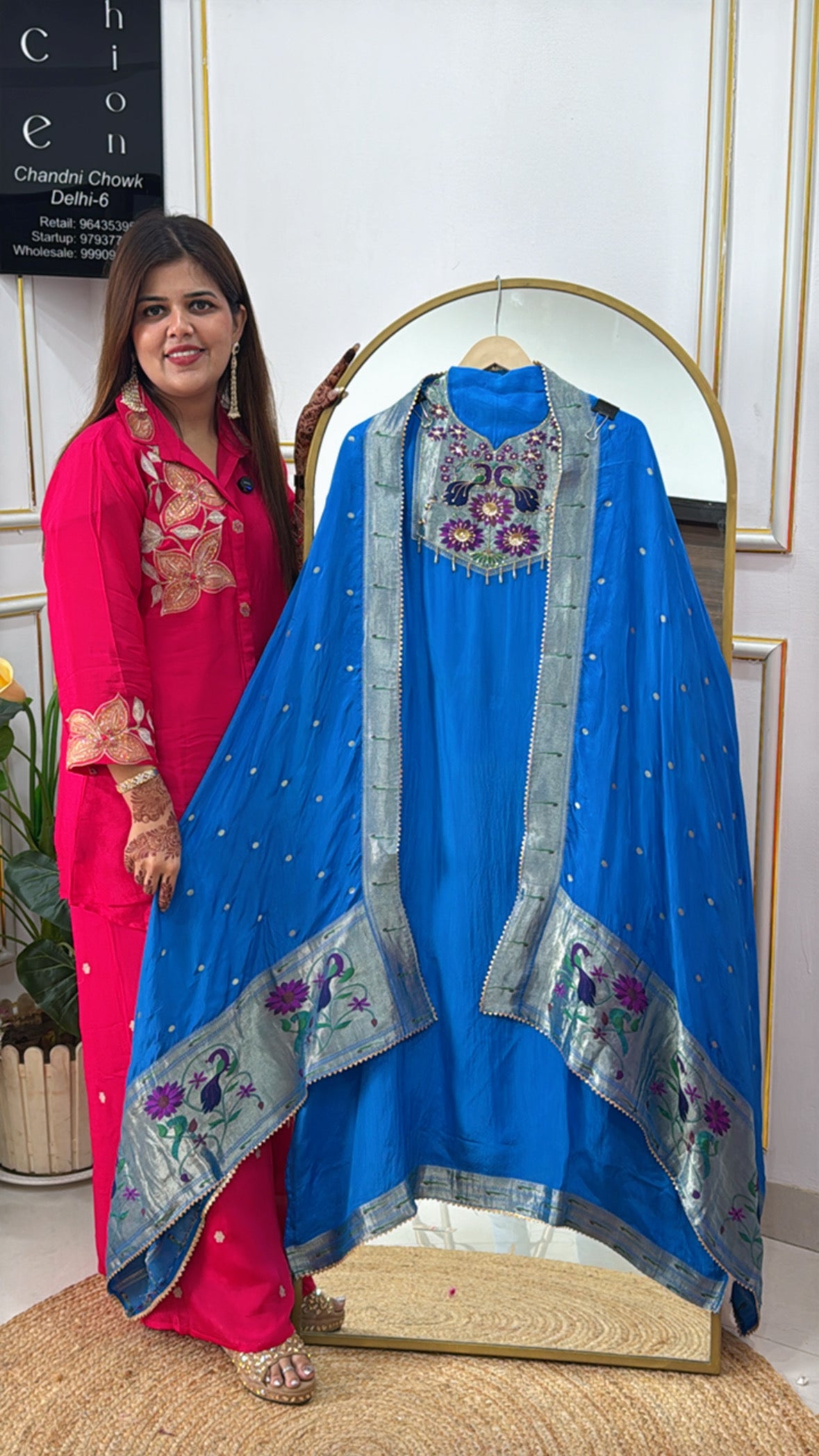 Pure Crepe Kalamkari Weaved Designer Shirt Material with Matching Kalamkari Weaved Dupatta  GF 396