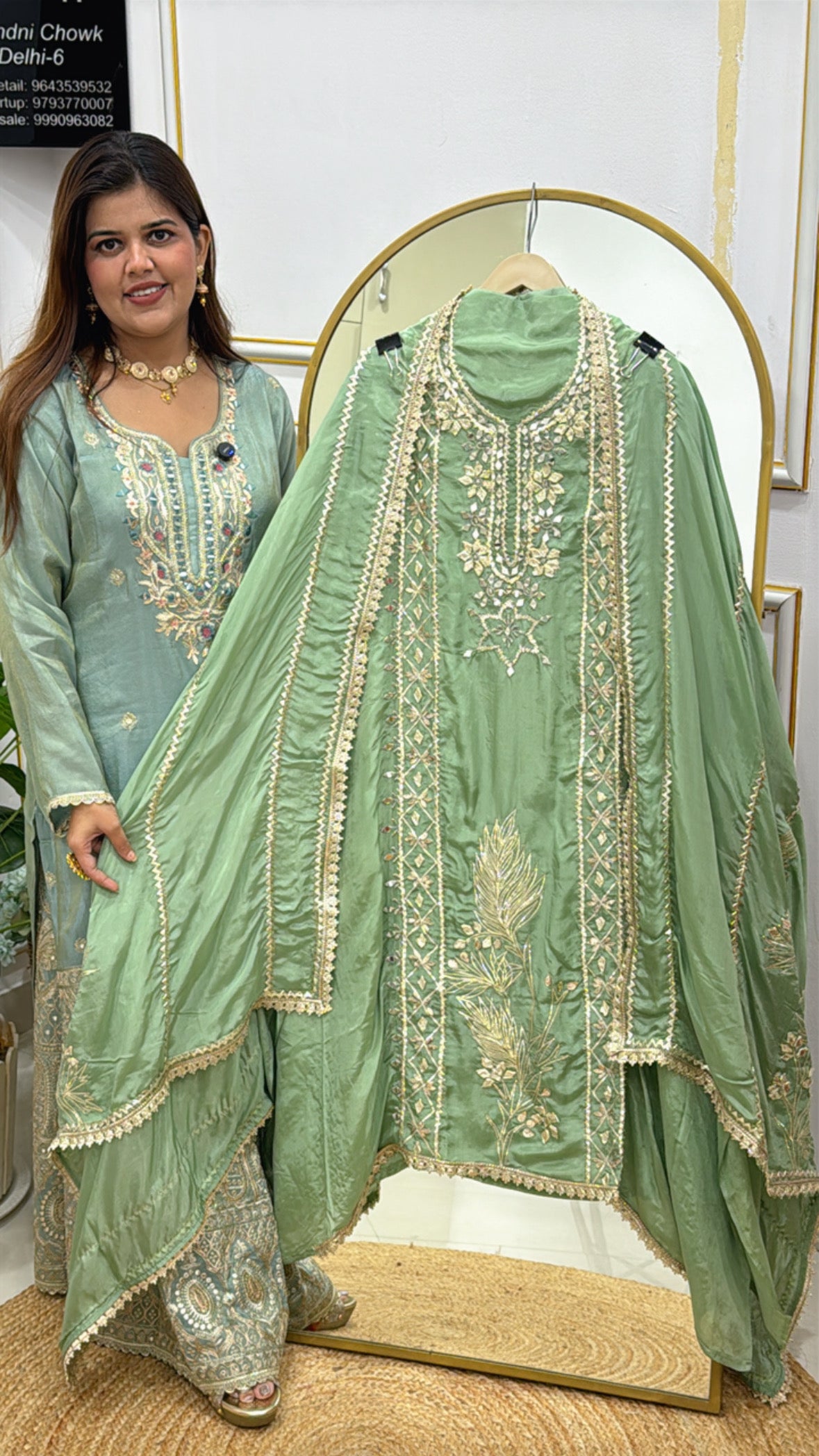 Best seller pure silk manual gota detailing suit material along with designer dupatta with gota work GF564