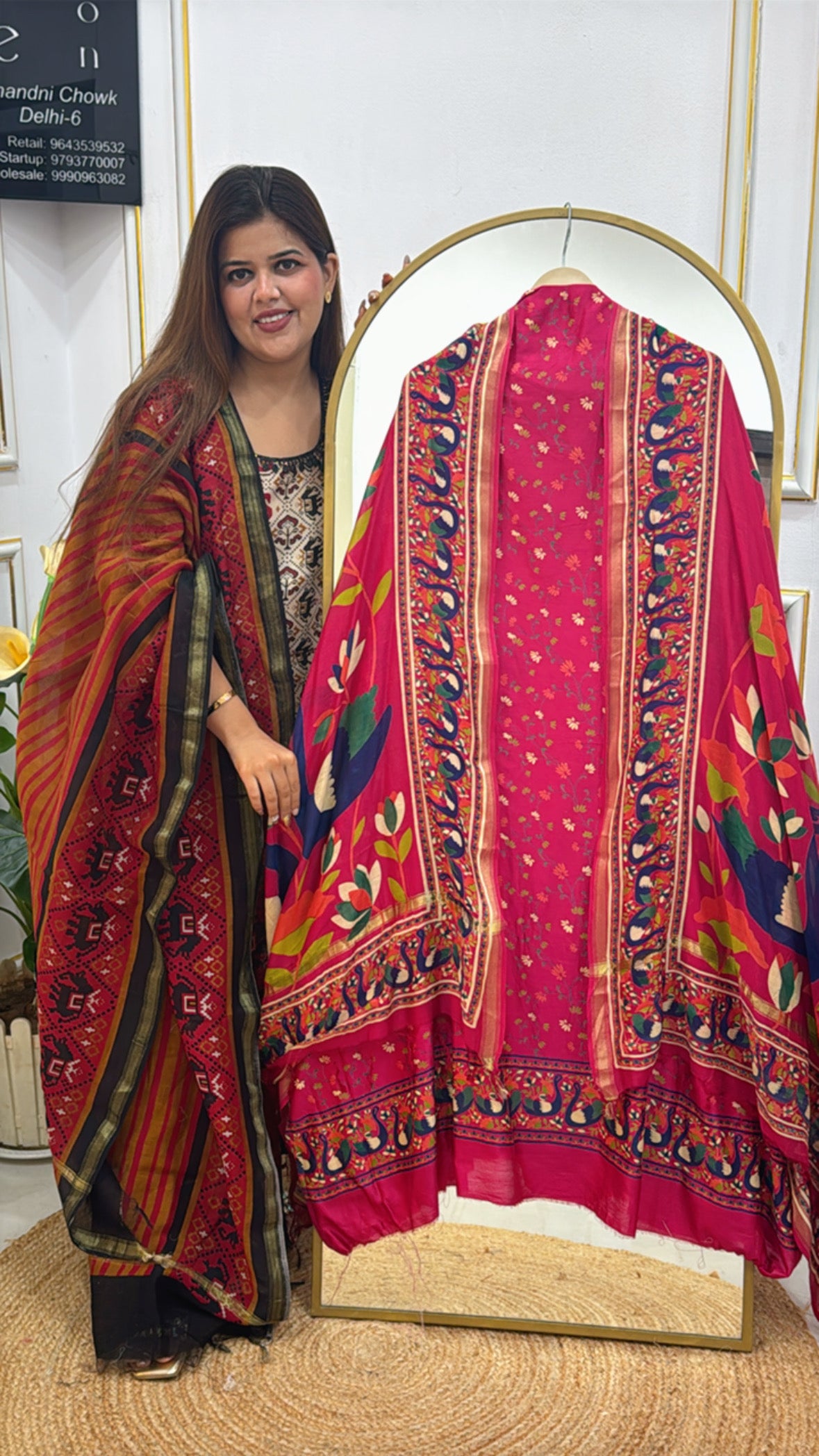 pure 60gm mul chanderi with kalamkari printed design GF 294