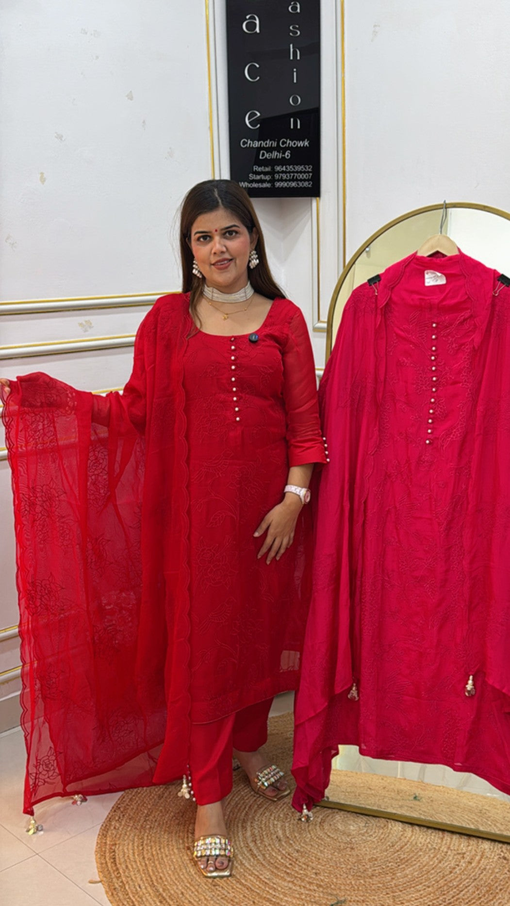 Karwa Chauth Special Pure Burberry Silk Embroidered Suit with Full Embroidery Designer Dupatta GF 542