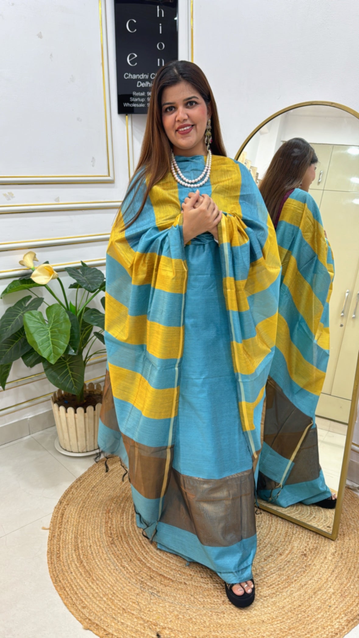 Best Seller Pure soft Chanderi silk shirt material with golden weaved border along with designer handloom Chanderi silk dupatta GF590