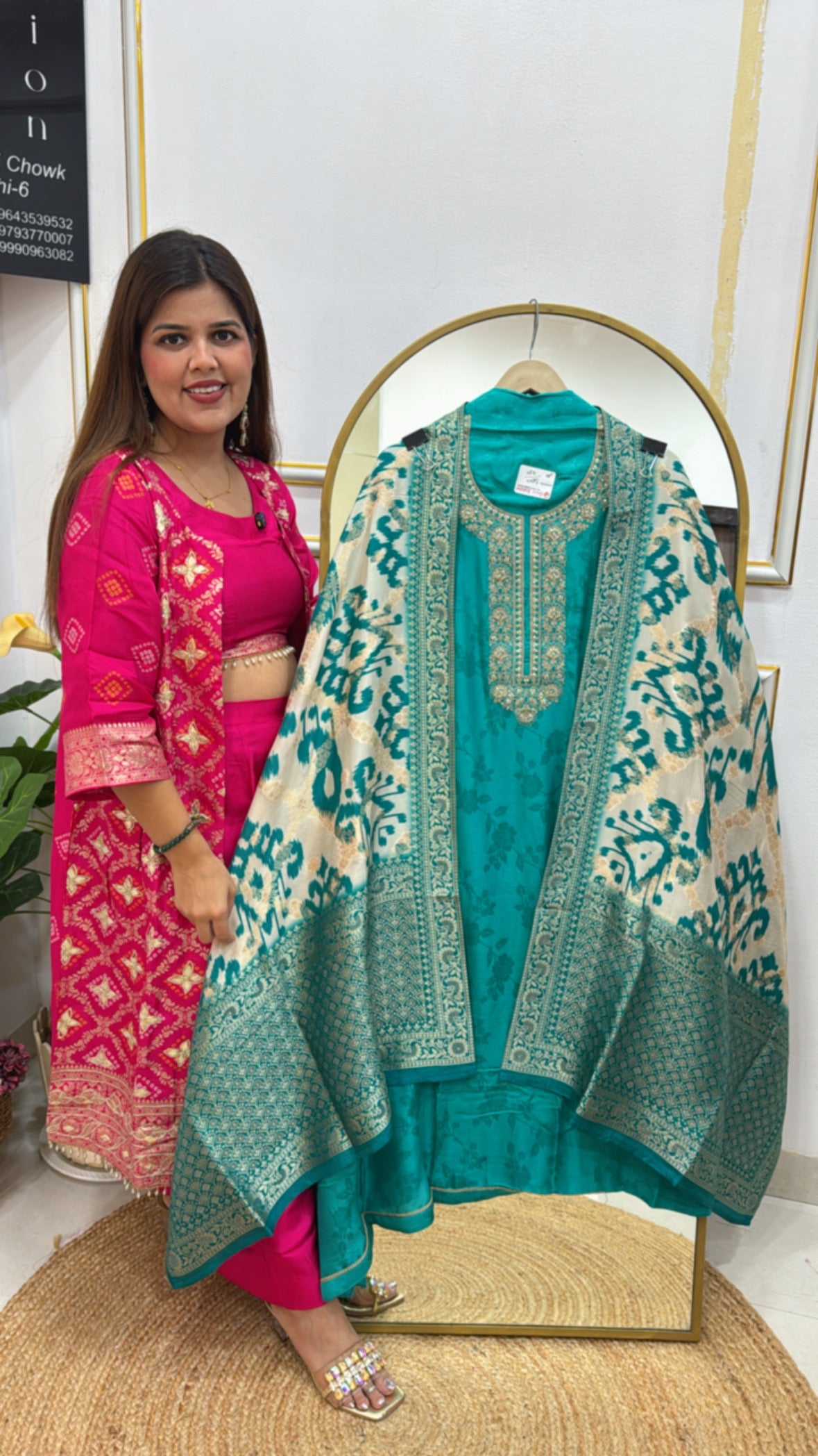 Designer and elegant pure silk suit material along with designer printed weaved silk dupatta GF 535