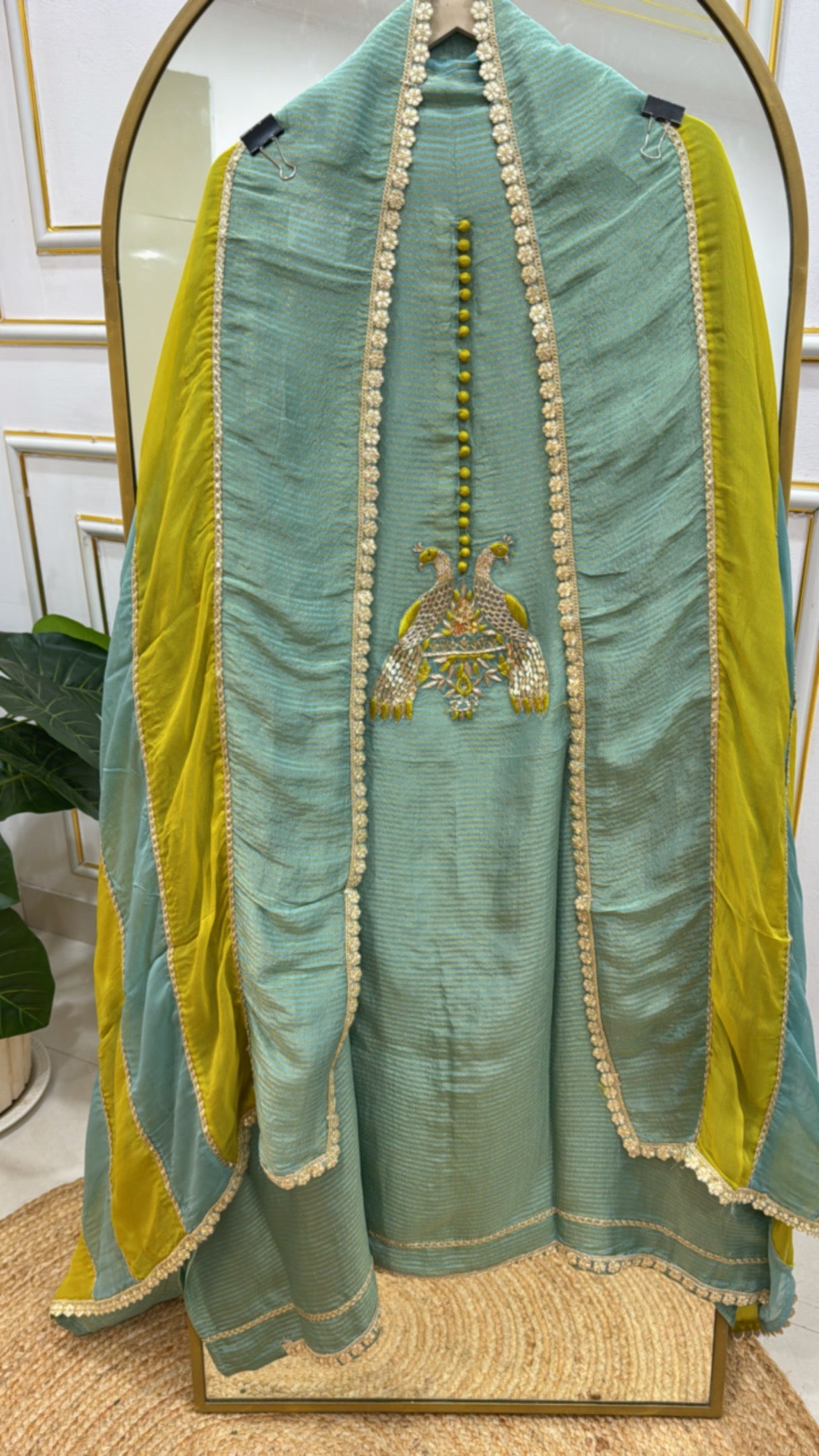 Premium Shimmer Silk Suit with Zardozi Creation GF 338