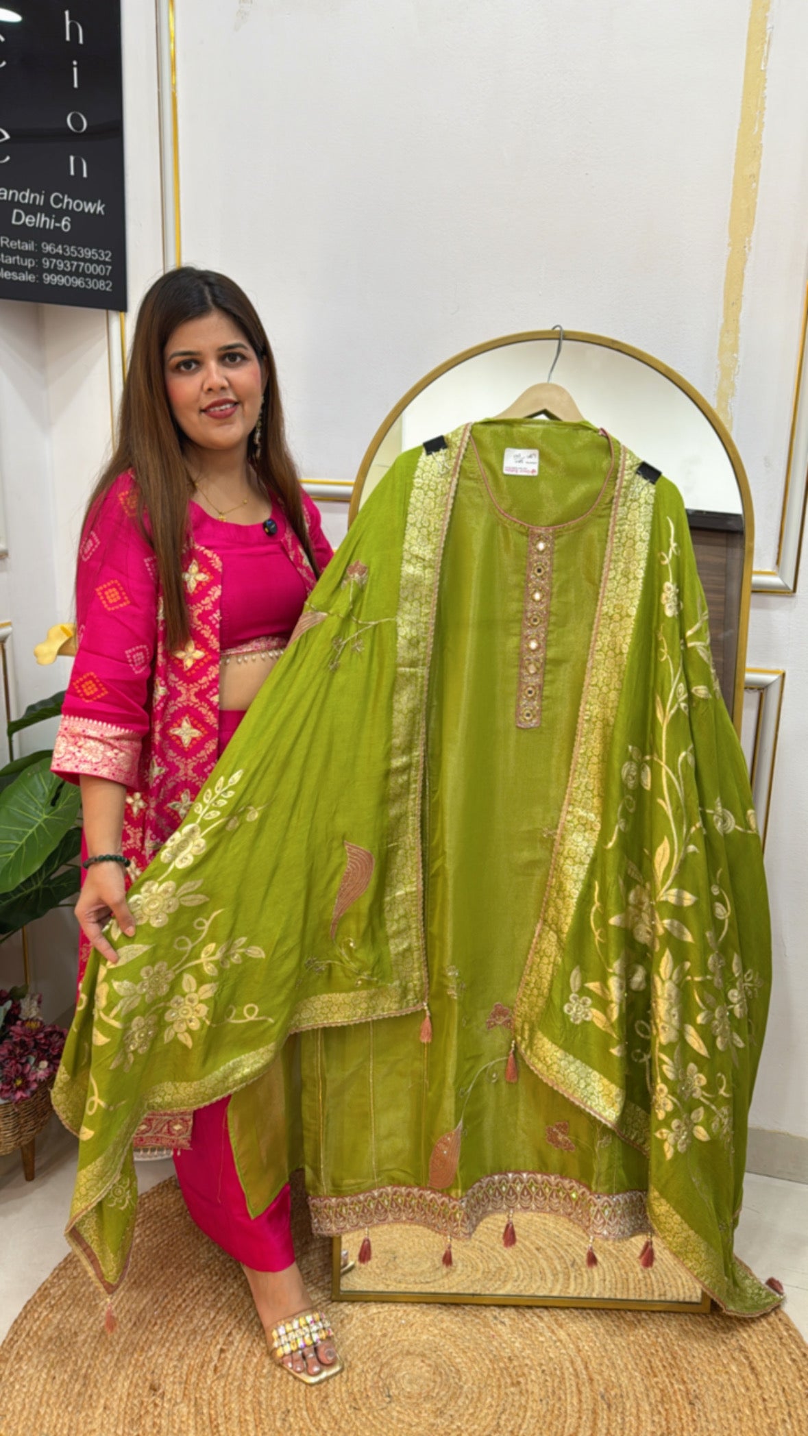 Pure Silk Designer Handwork Suit Material with Full Kanjivaram Weaved Dupatta GF 536