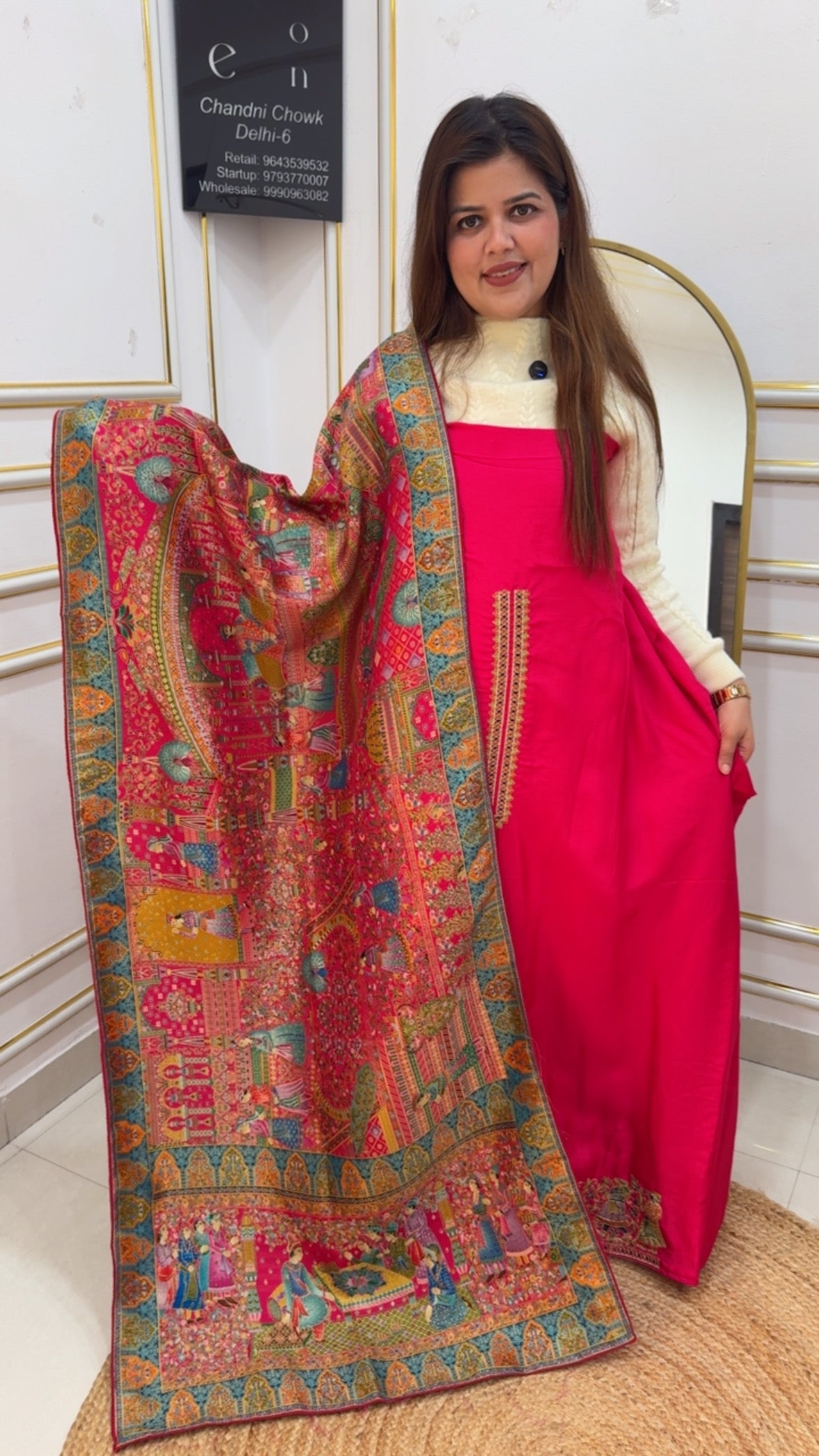 Latest premium silk suit material with weaved kanjivaram dupatta premium and stylish Mughal weaved dupatta GF893
