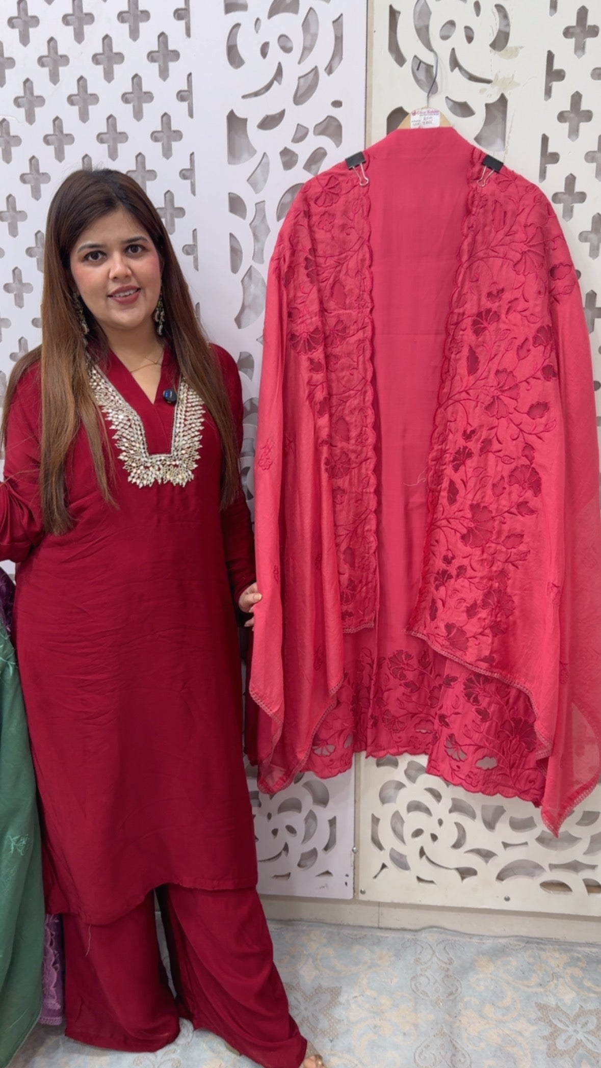 Beautiful and Designer applique work pure cotton silk suit material with designer applique dupatta GF812