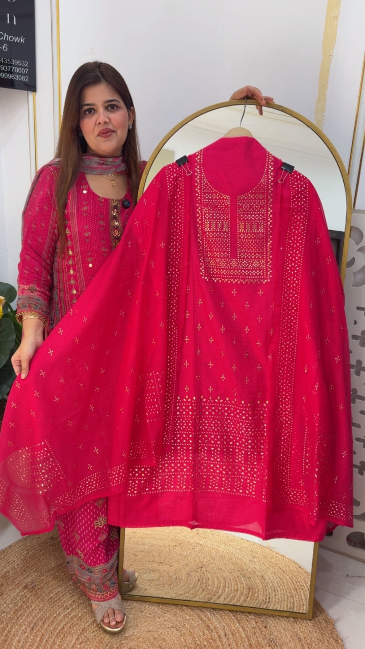 Mul chanderi with Mukesh work super soft and comfortable suit material  GF715