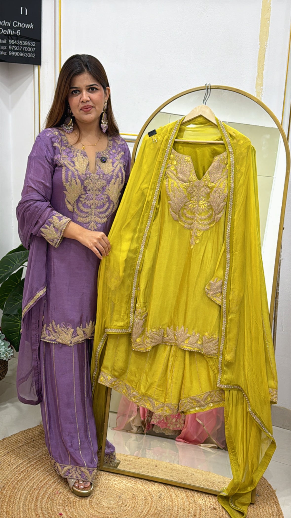 Best seller karwa Chauth special pure chinnon silk ready to wear dress with premium work detailing (size upto 42) GF 552