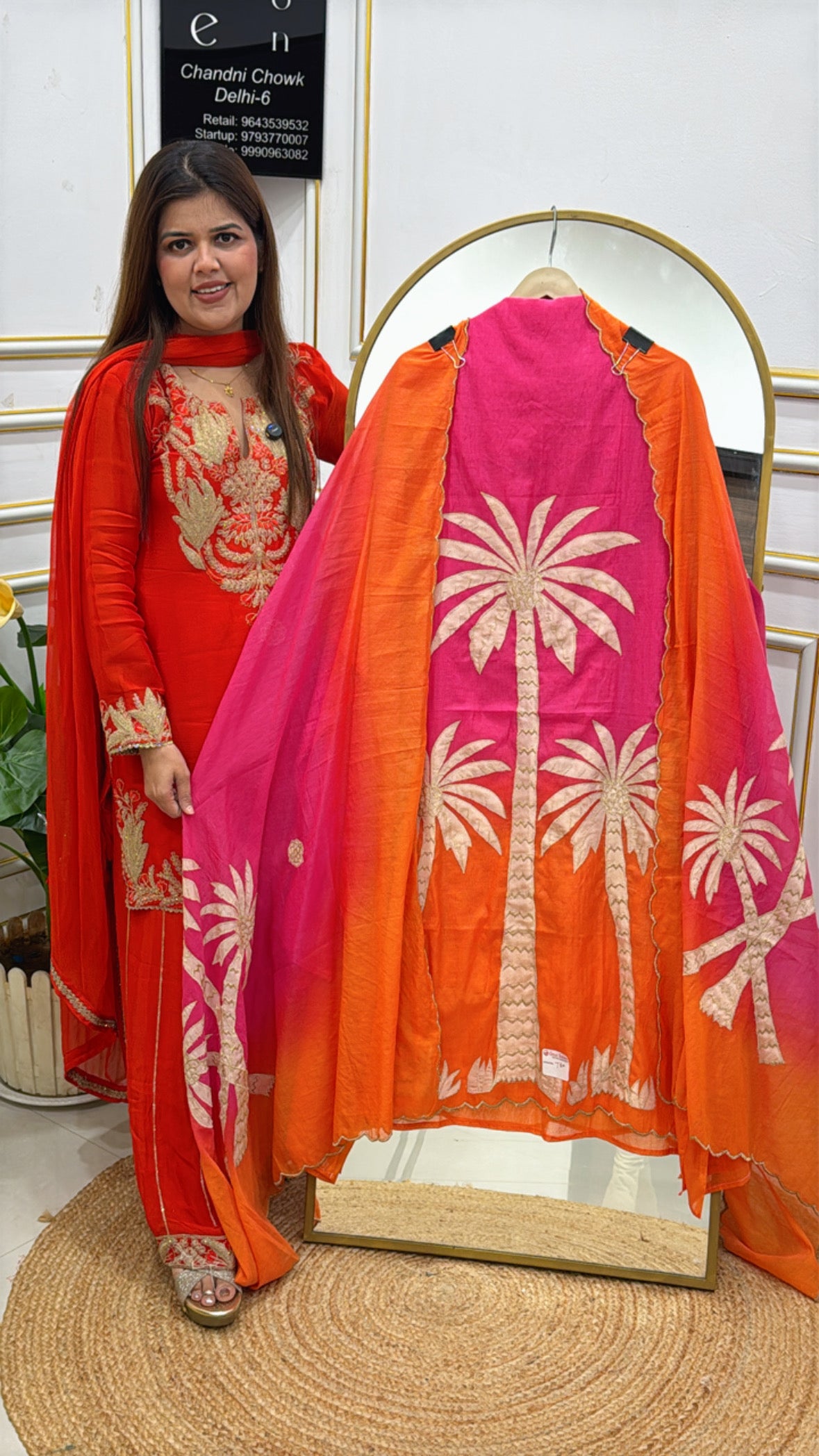 Trending pure mul cotton suit material along with latest applique creation all over shirt and dupatta GF506