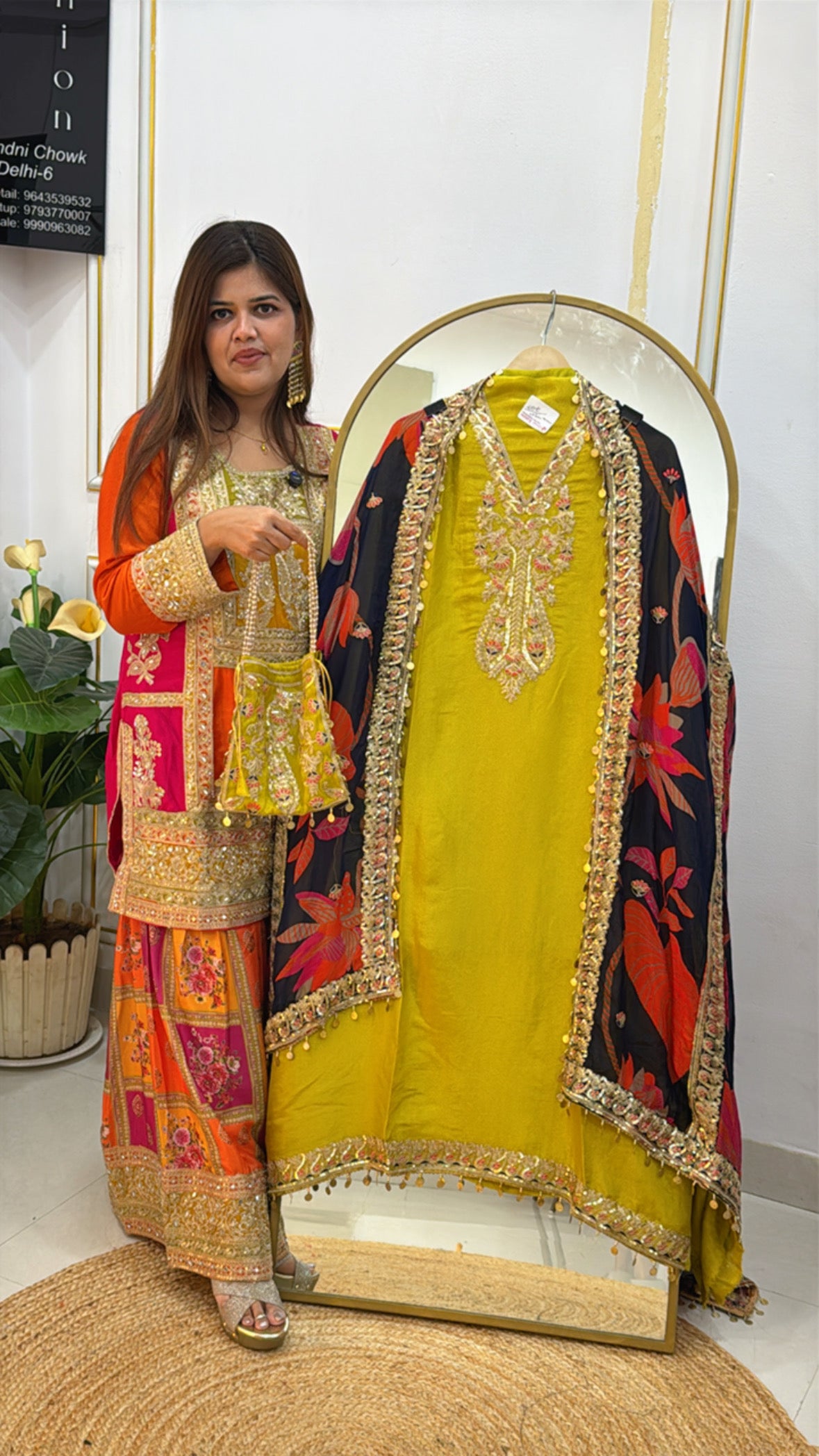 Luxurious Pure Silk Suit Material with Designer Digital Full Embroidered Dupatta GF 448