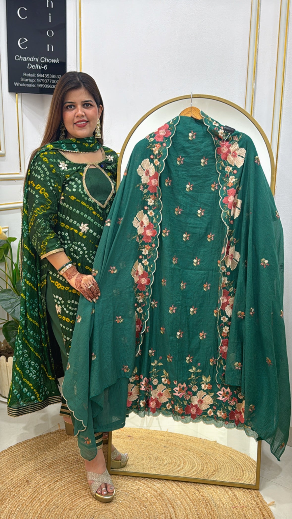 Super Special Mul Mul Chanderi Suit Material with Embroidered Dupatta &amp; Border GF 369