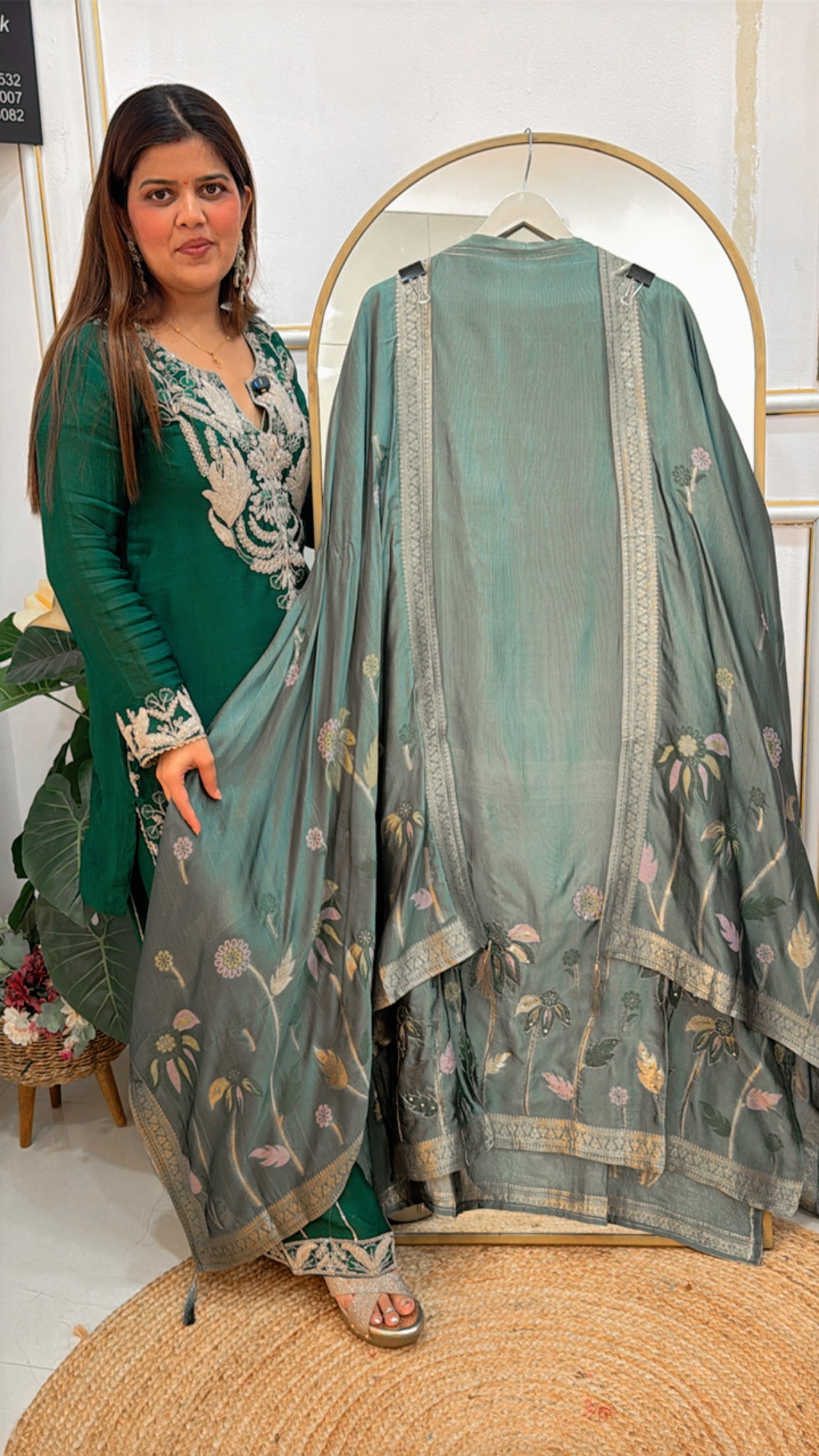Elegant and style metallic colour banglori silk premium suit material GF 624