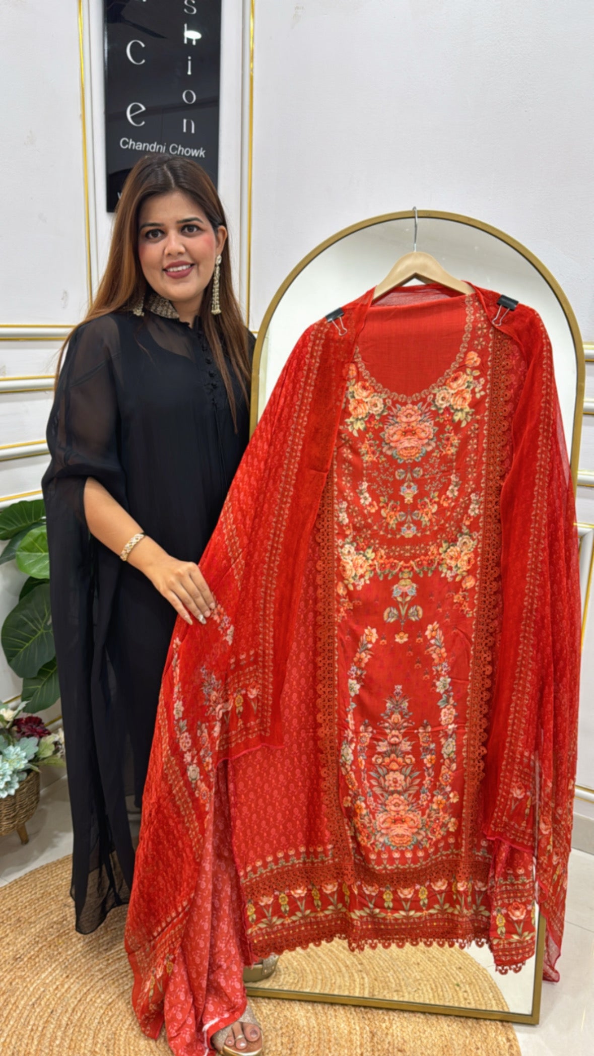 Premium Digital Karachi Printed Pure Muslin Suit Material GF 355