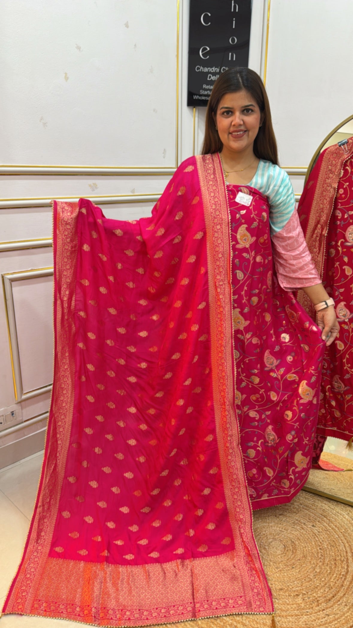 Ultra Premium pure raw silk full weaved shirt along with raw silk weaved dupatta GF666