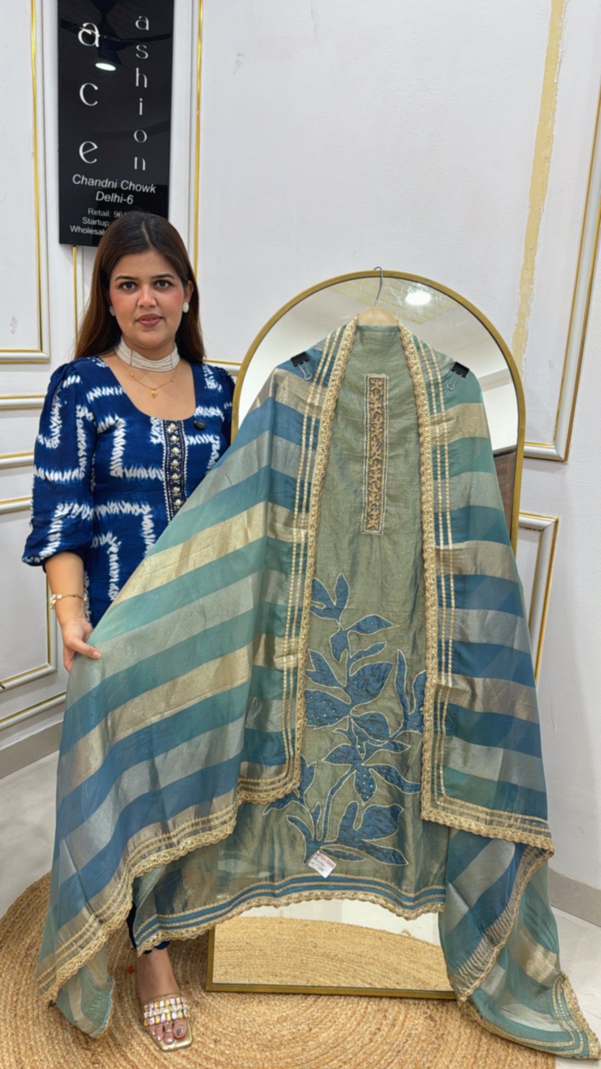 Partywear trending pure shimmer silk suit material in latest designer colour options along with designer dupatta GF573