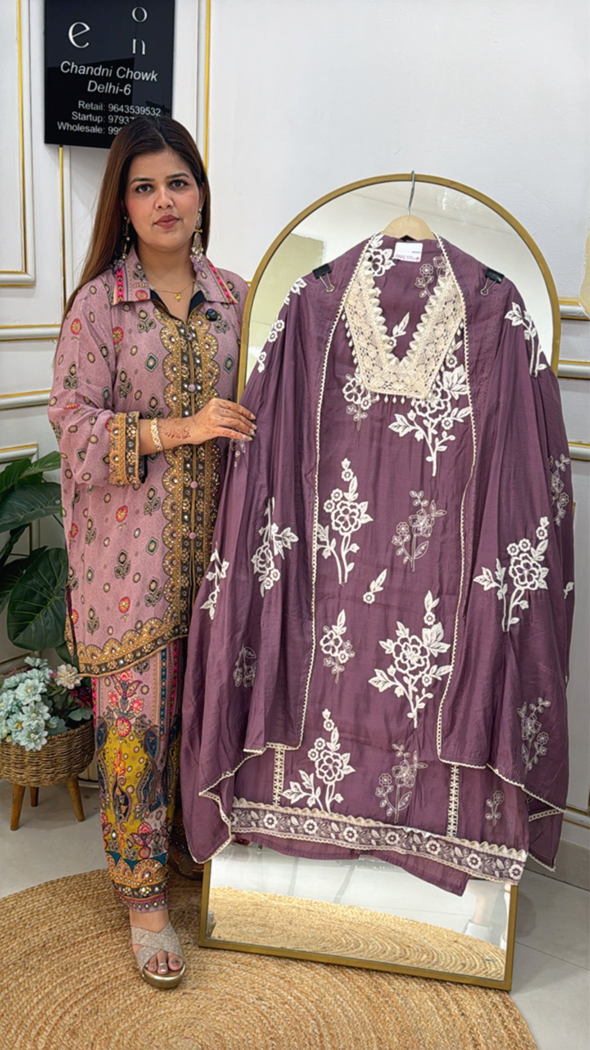 Latest Karachi Embroidery Pure Mul Cotton Suit with Shell Neck Detailing GF 430