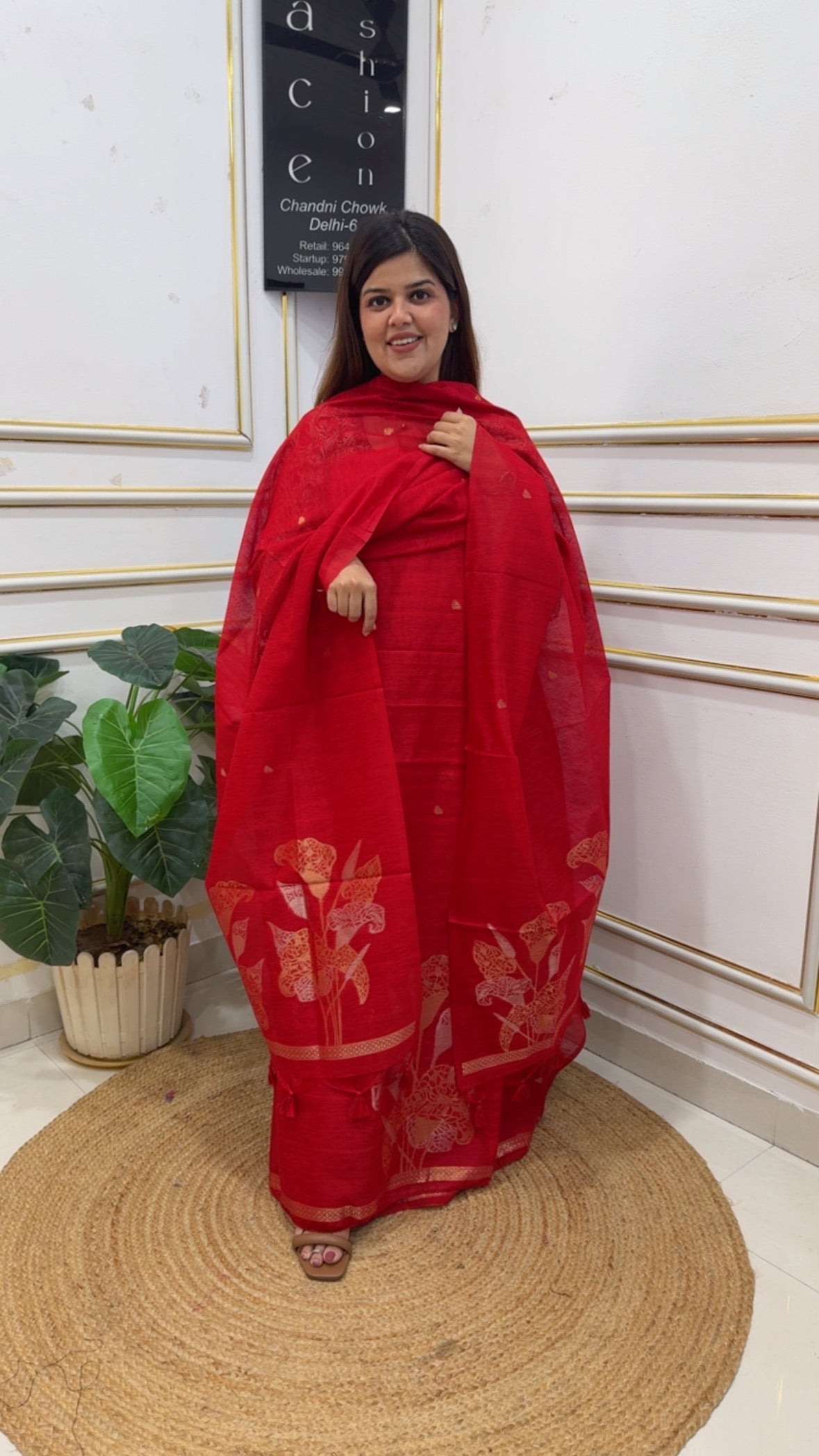 Royal and pure elegance premium Moonga silk weaved jamdhani suit material along with designer weaved Moonga silk dupatta  gf1197