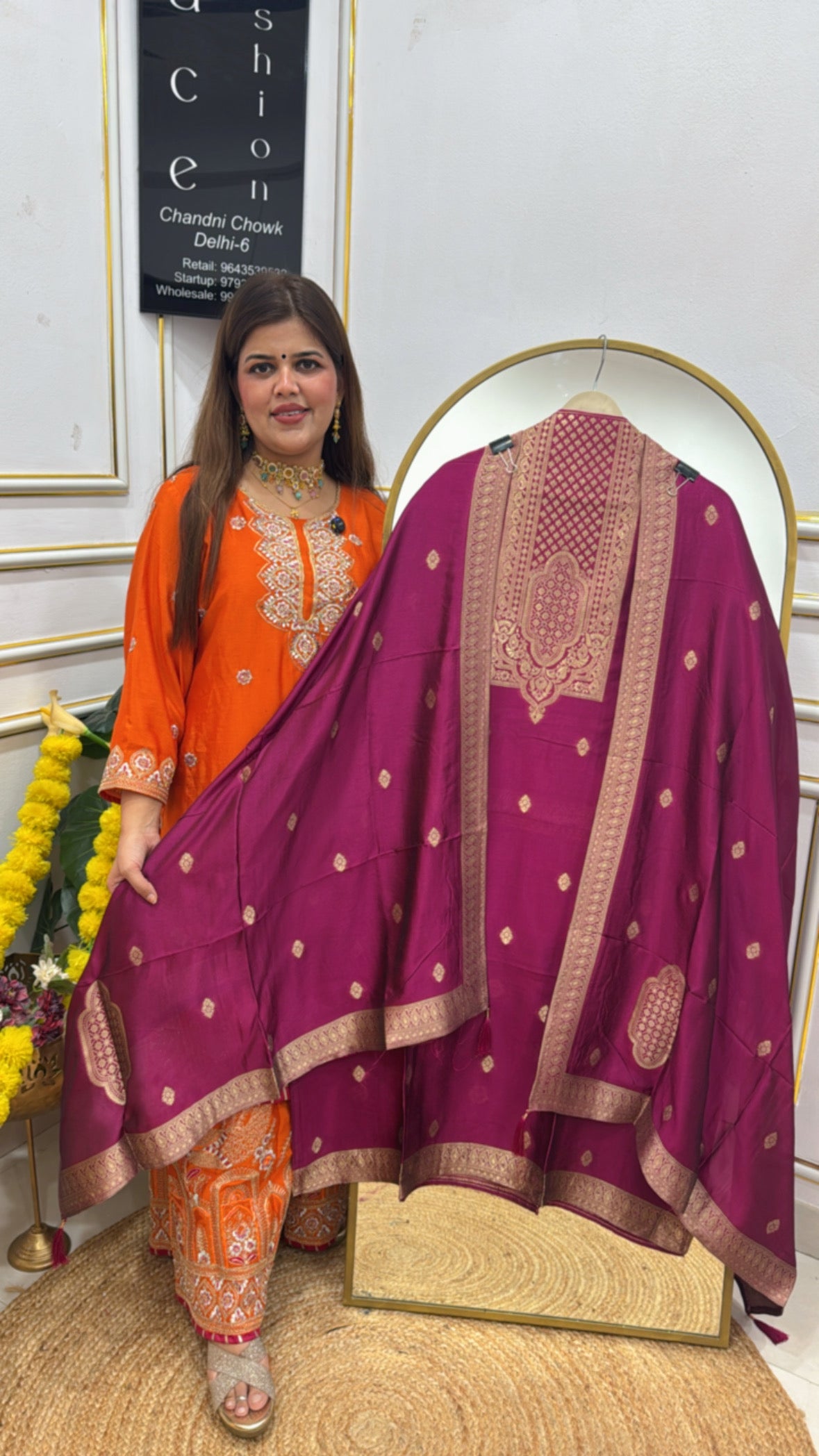 Premium pure banglori silk weaved suit material with banglori silk weaved dupatta GF658