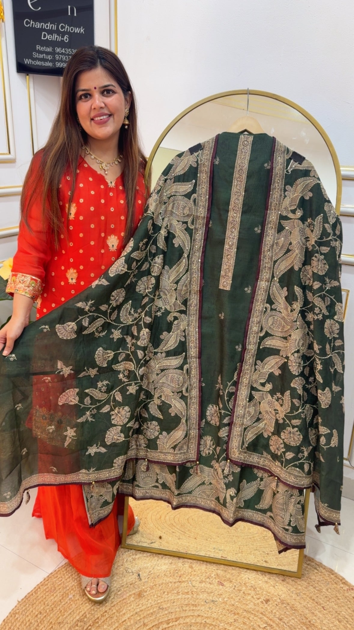 Best seller pure Chanderi silk full Kantha embroidered suit material best for all occasions GF784