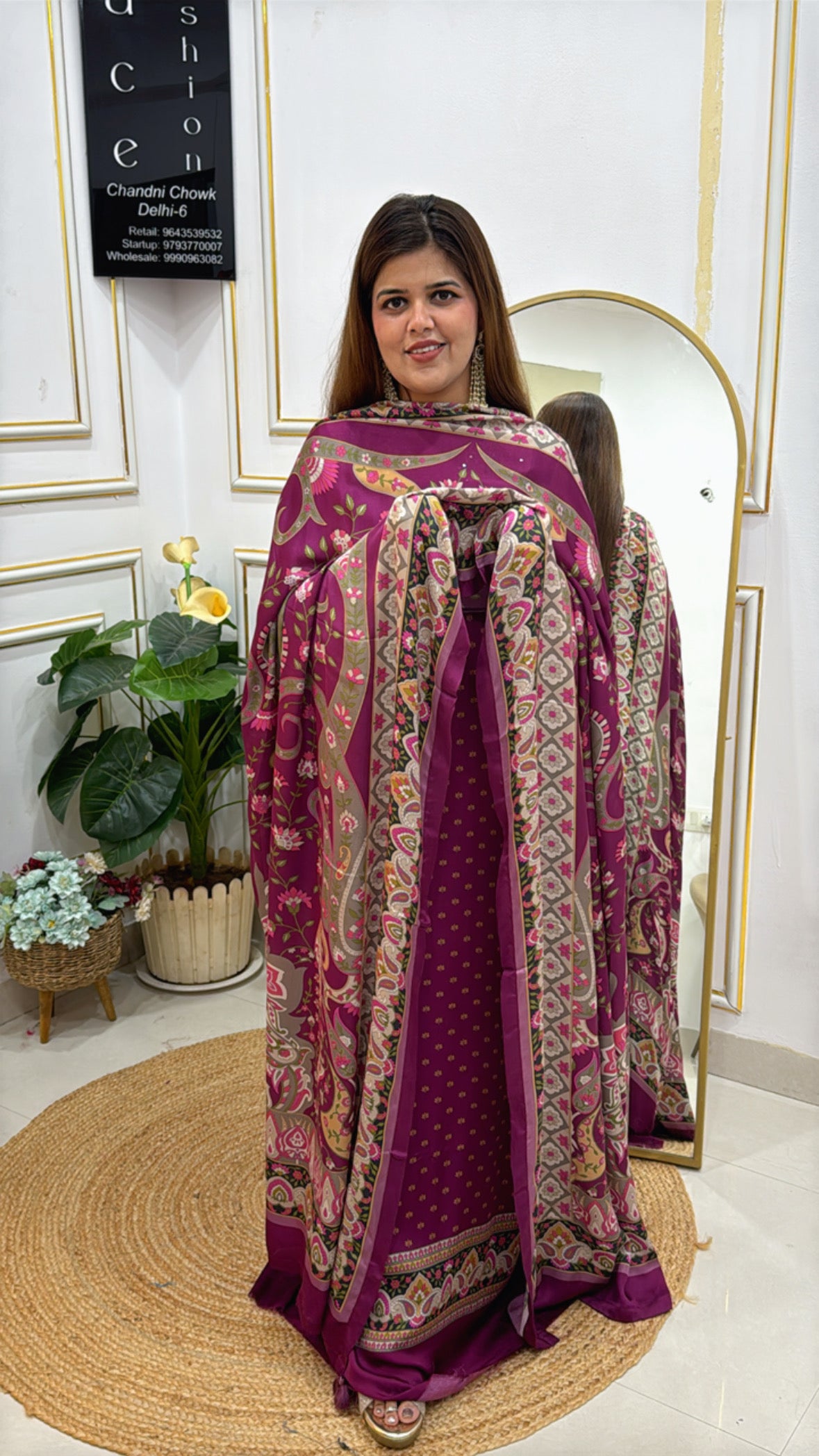 Pure Gajji Silk Kalamkari Printed Suit Material GF 424