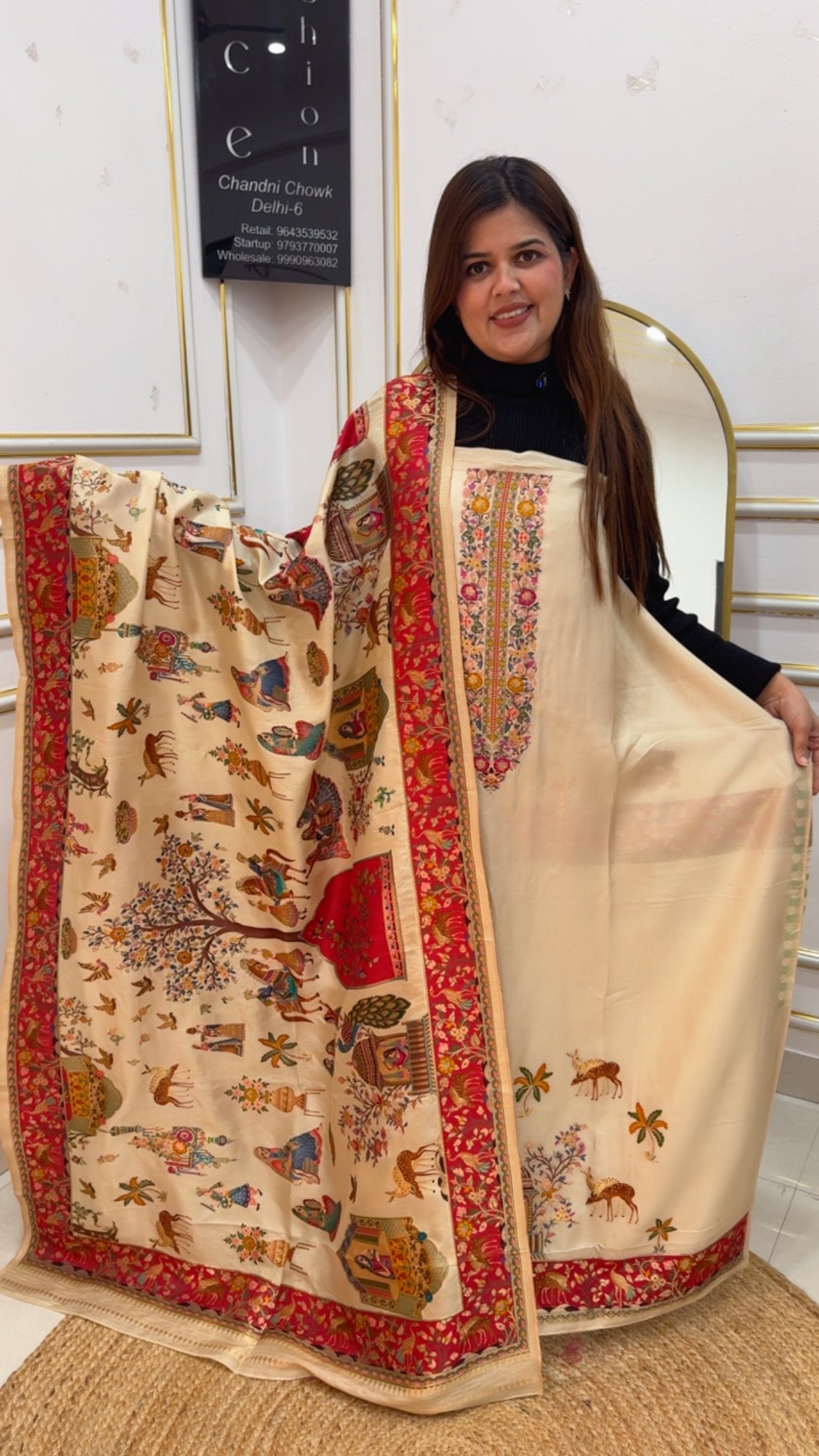 Premium pure raw Russian silk gold weaved suit material along with gold weaved full kanjivaram dupatta GF 890