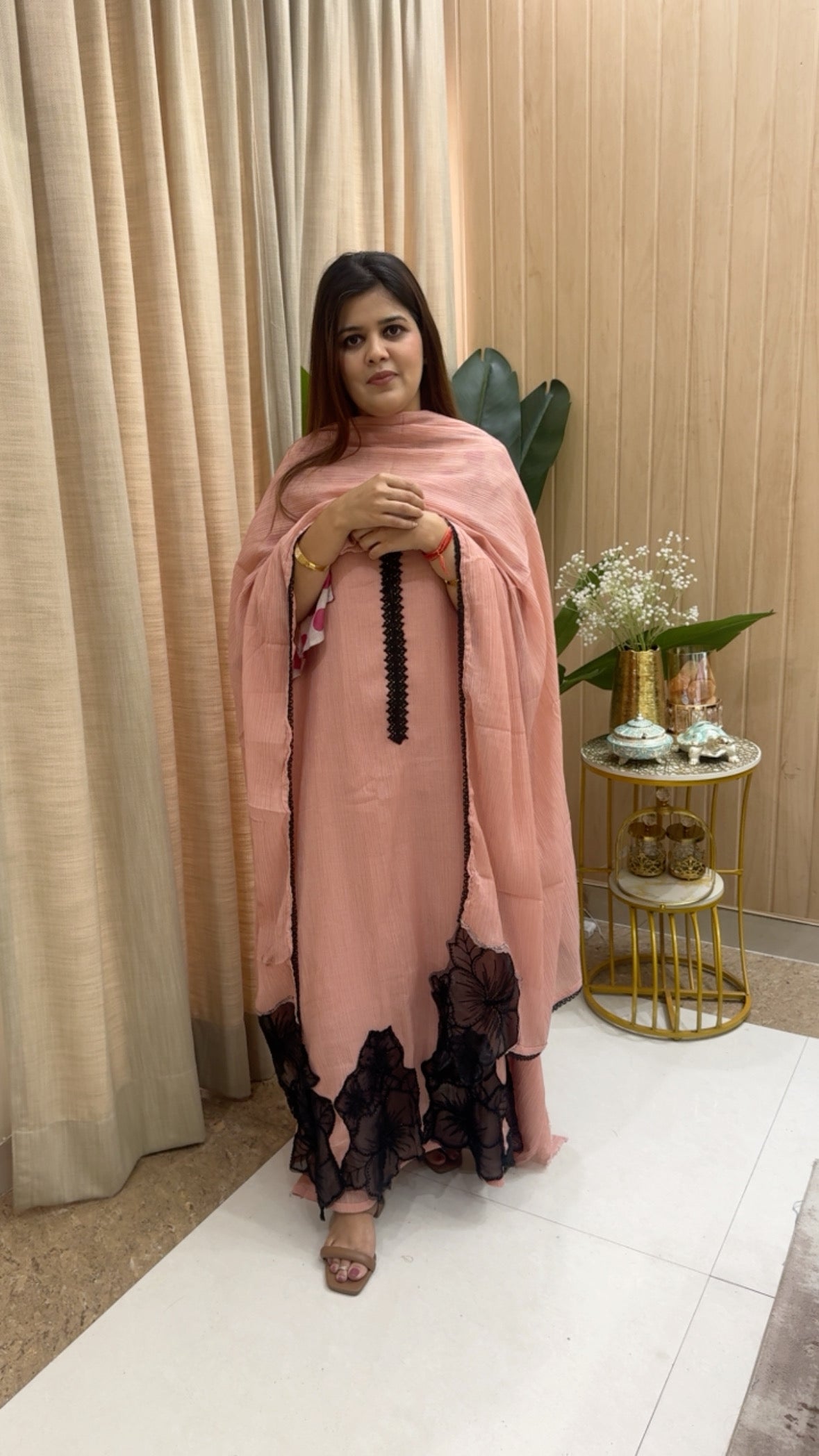 Designer premium pure crushed Mul Mul suit material with designer laces premium royal dupatta GF1183