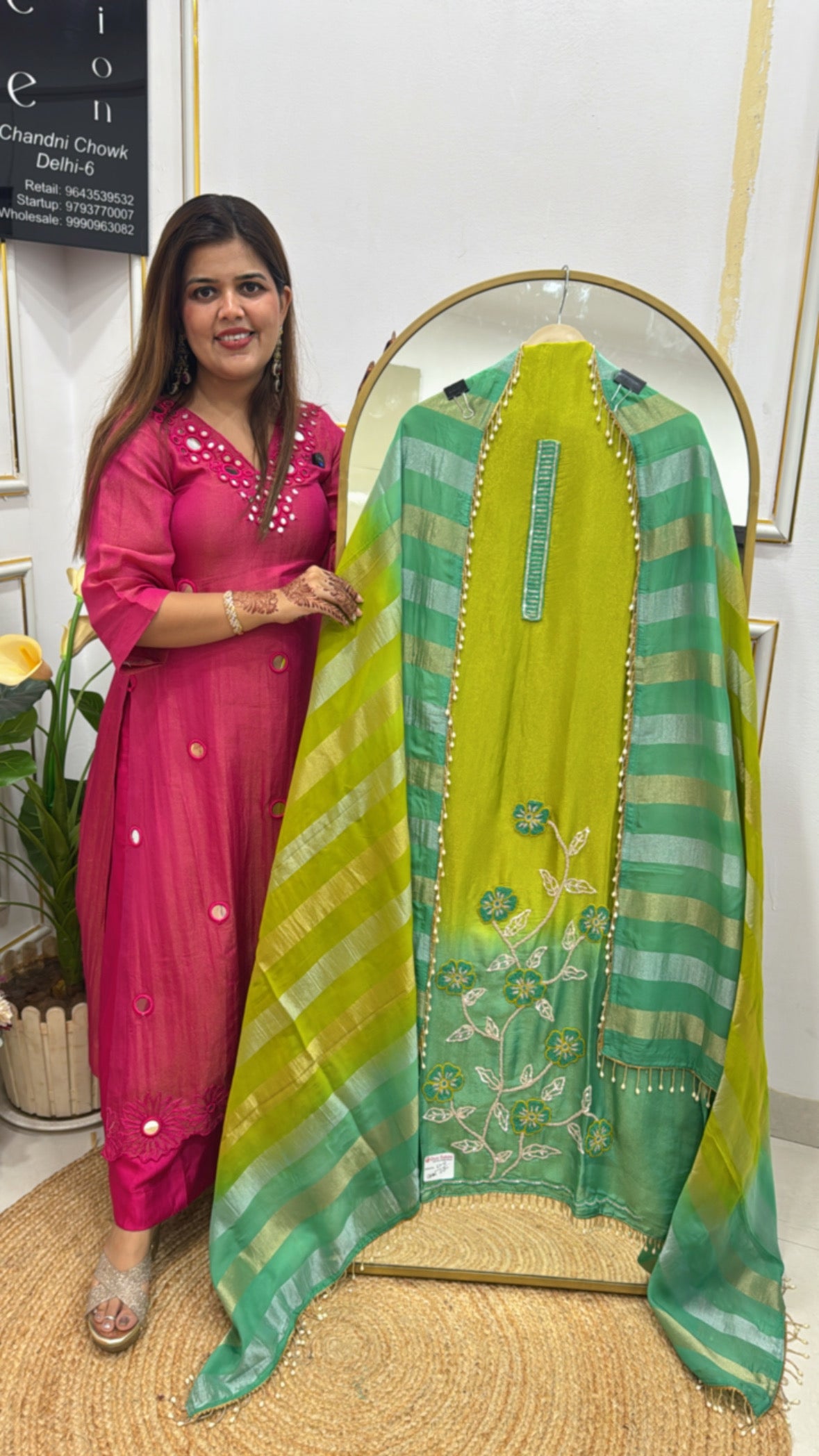 Trending ombre style pure silk handwork suit material GF 400