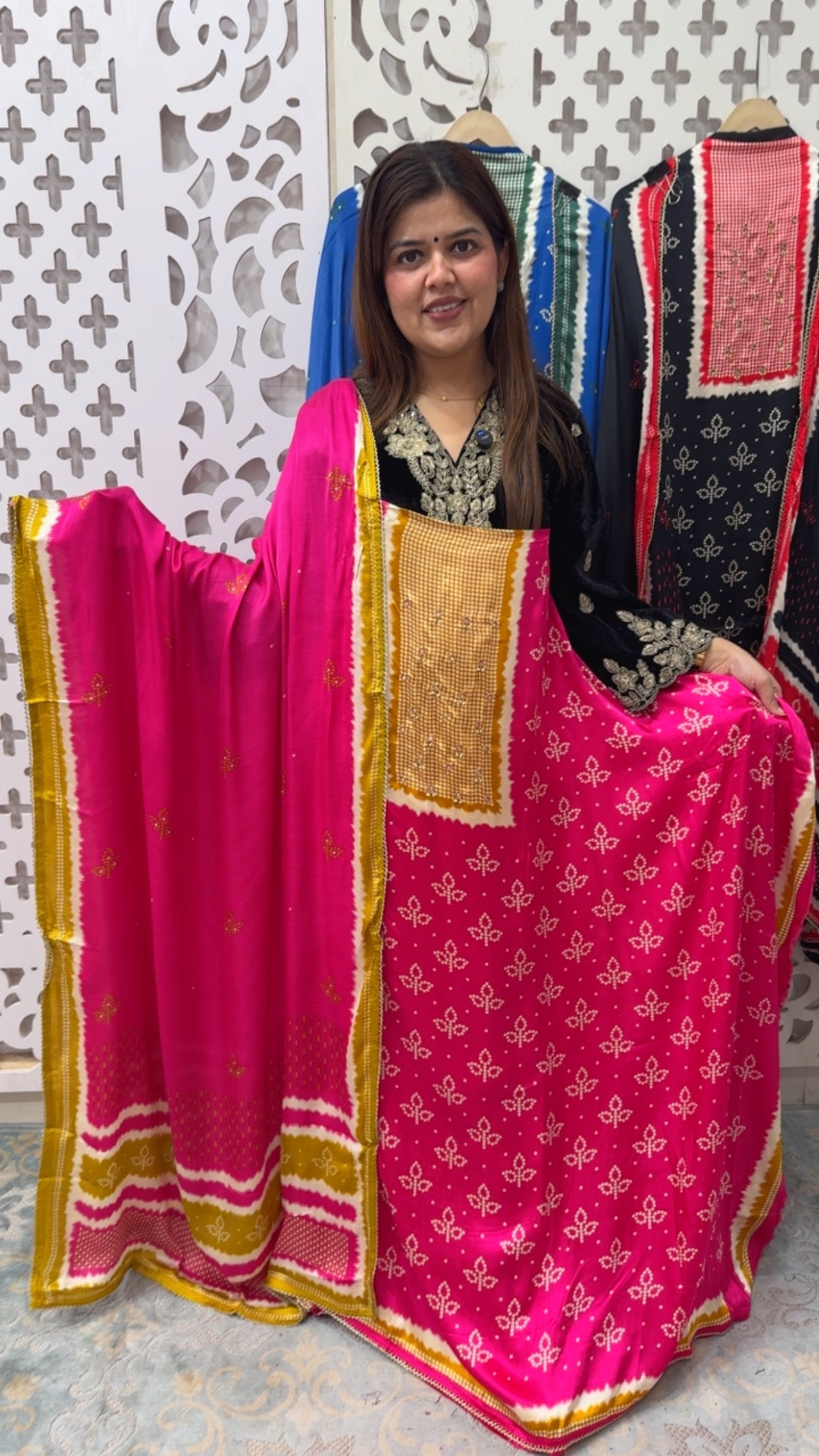 Gazzi silk ,Bestseller pure and unique printed gazzi silk shirt with stylish gazzi silk dupatta GF834